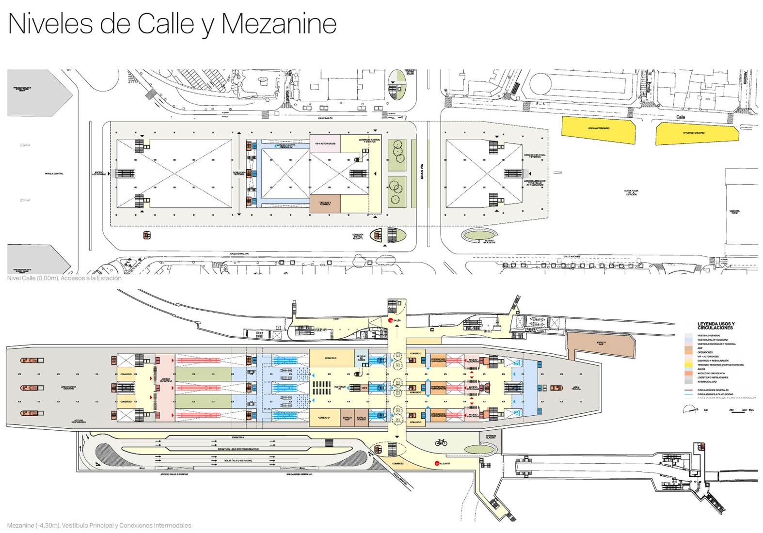Floor plans. New Valencia Central Station by RSHP, ERRE, and Sener.