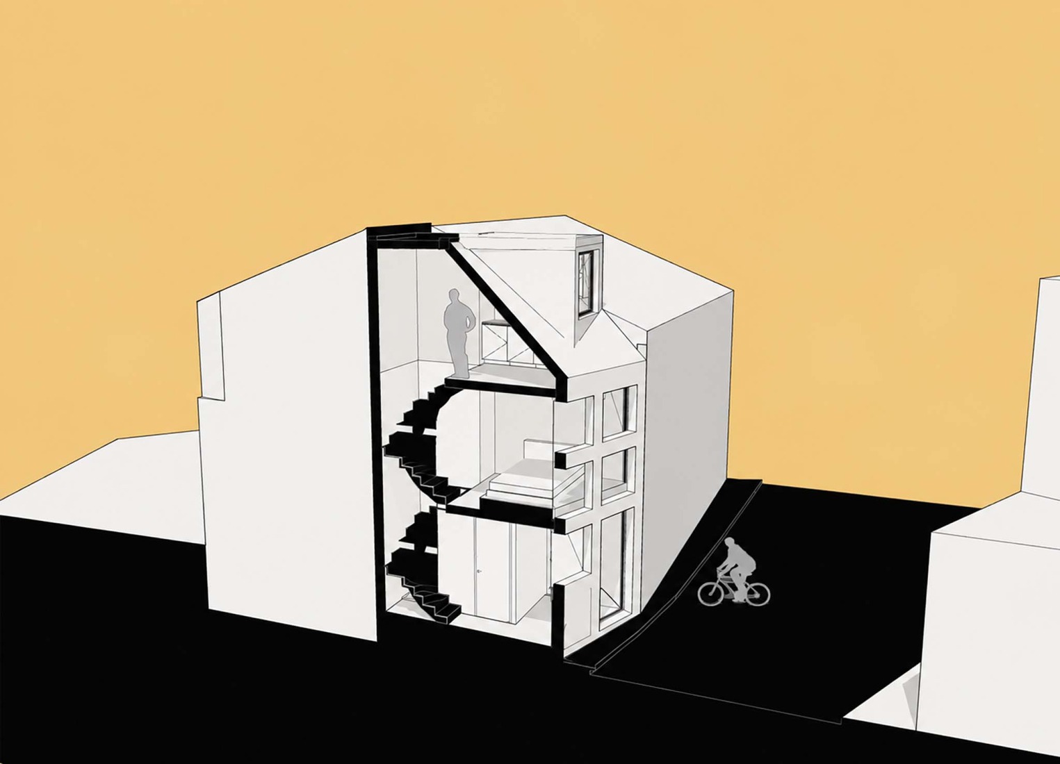 Axonometría. Mini Atalhada por SO Arquitetura & Design.