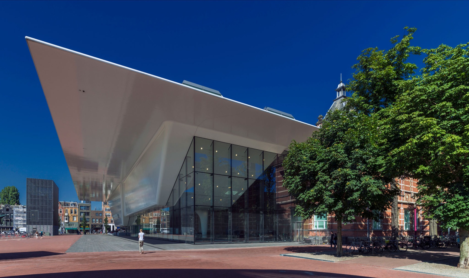 Stedelijk Museum facade as seen from the Van Gogh Museum. Photograph by John Lewis Marshall.