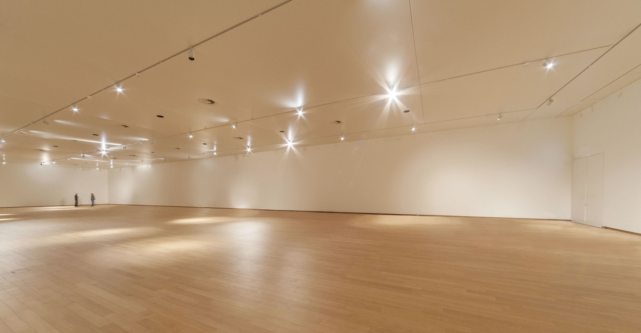 Lower-level gallery (1100 square meters) in new building designed by Benthem Crouwel Architects. Photograph by John Lewis Marshall.