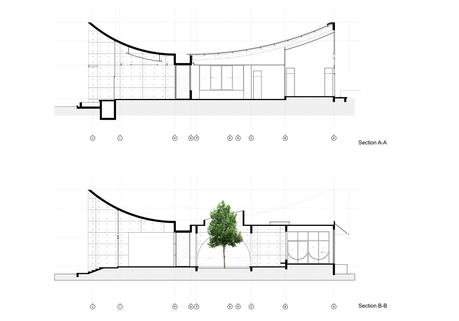 Section. Novolife HQ Office by Studio Krubka. 