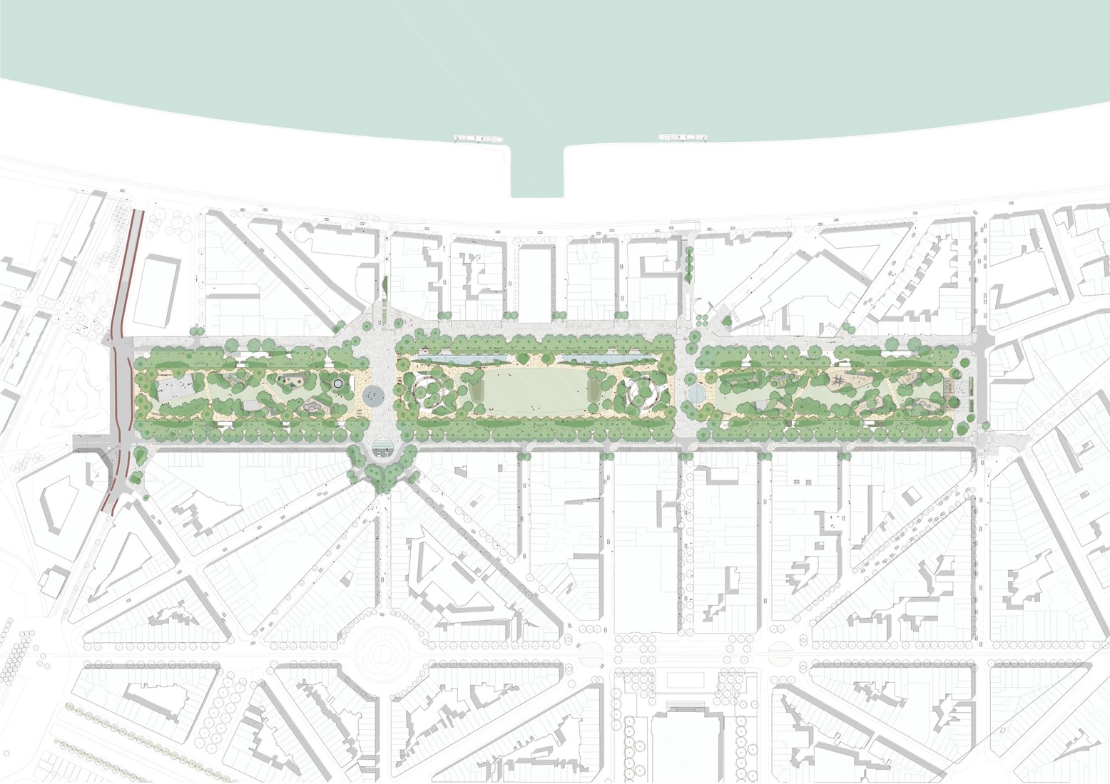 Site plan. Zuidpark by Tractebel + ADR + Georges Descombes.