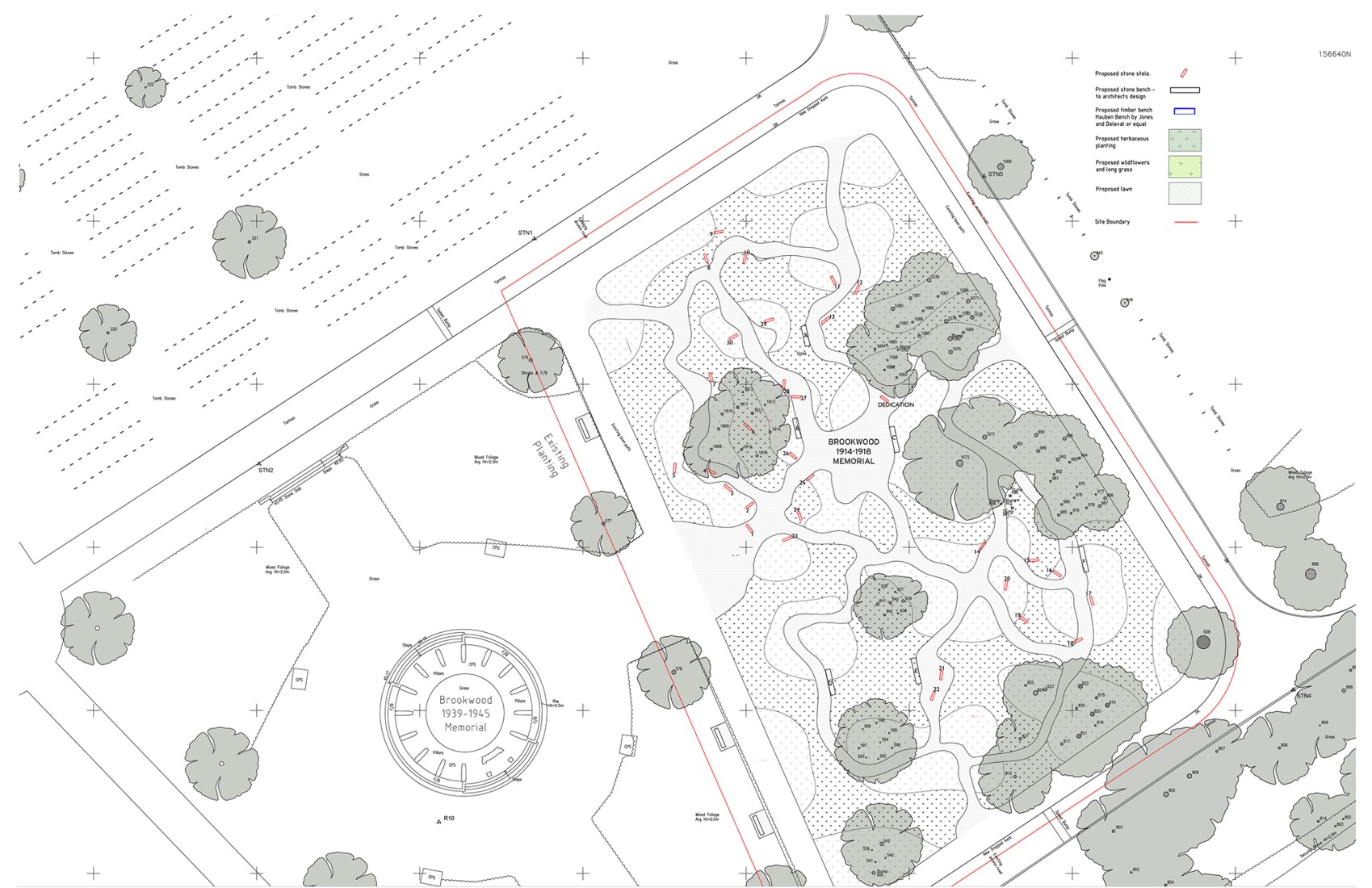 Site plan. Brookwood Cemetery Memorial by Studio Wignall & Moore.