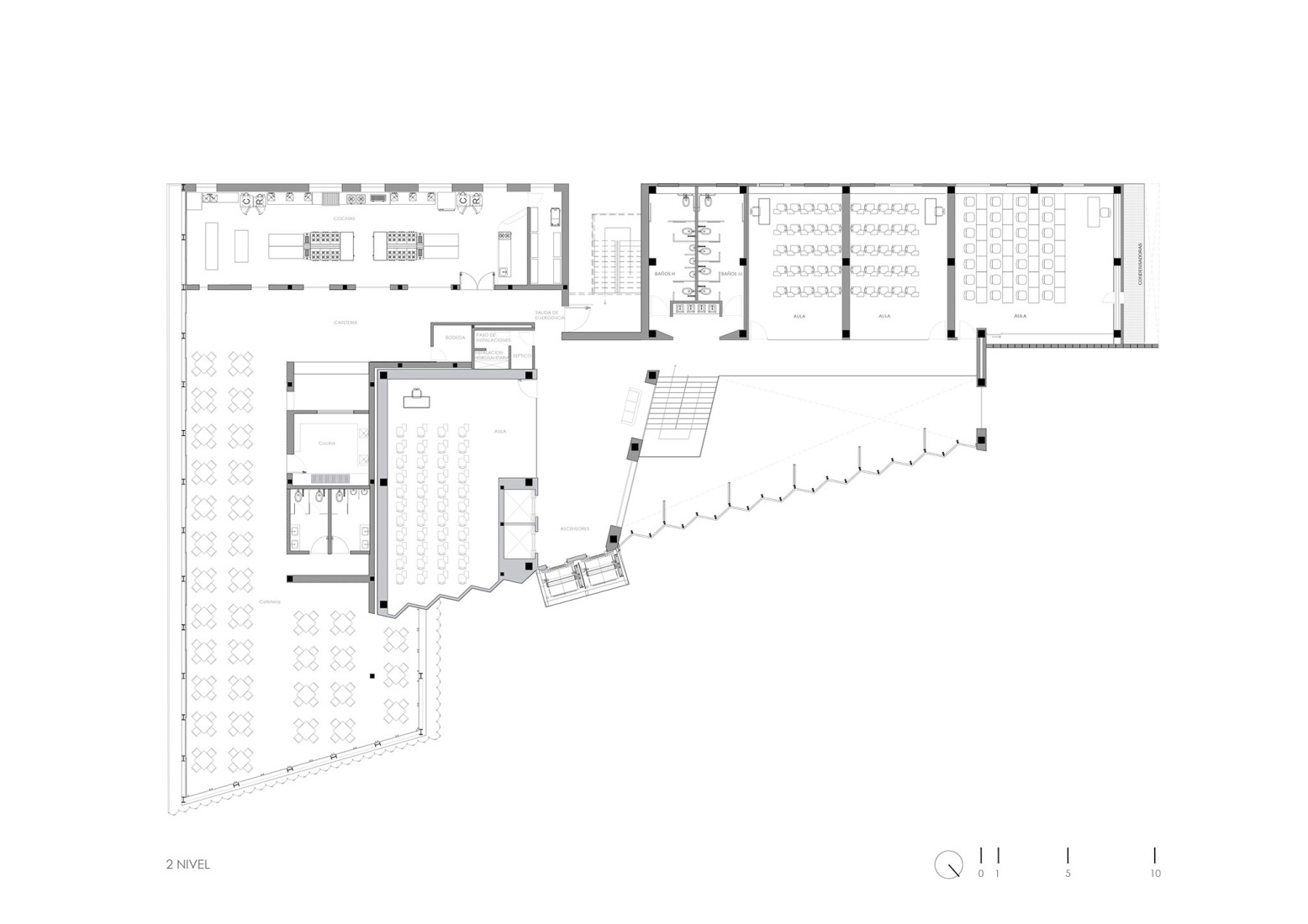Second floor plan. UAD Alamedas Tower by Jonathan Corral Arquitectos.