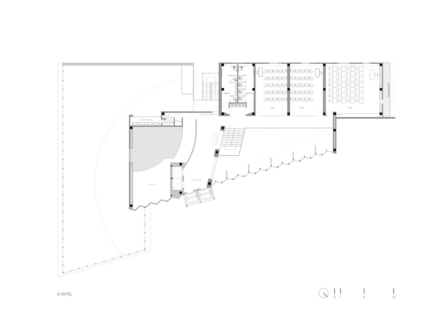 Sixth floor plan. UAD Alamedas Tower by Jonathan Corral Arquitectos.