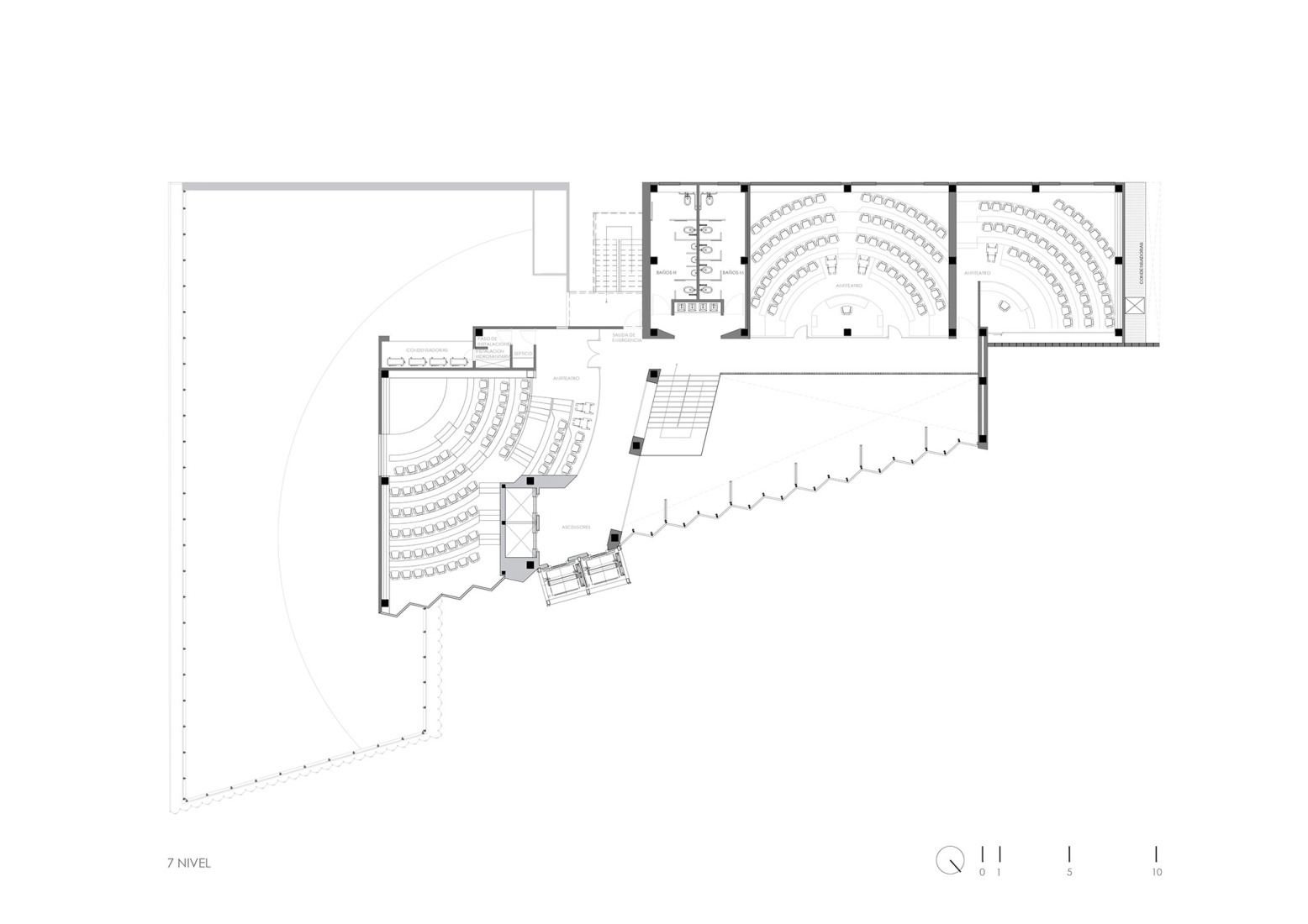Seventh floor plan. UAD Alamedas Tower by Jonathan Corral Arquitectos.