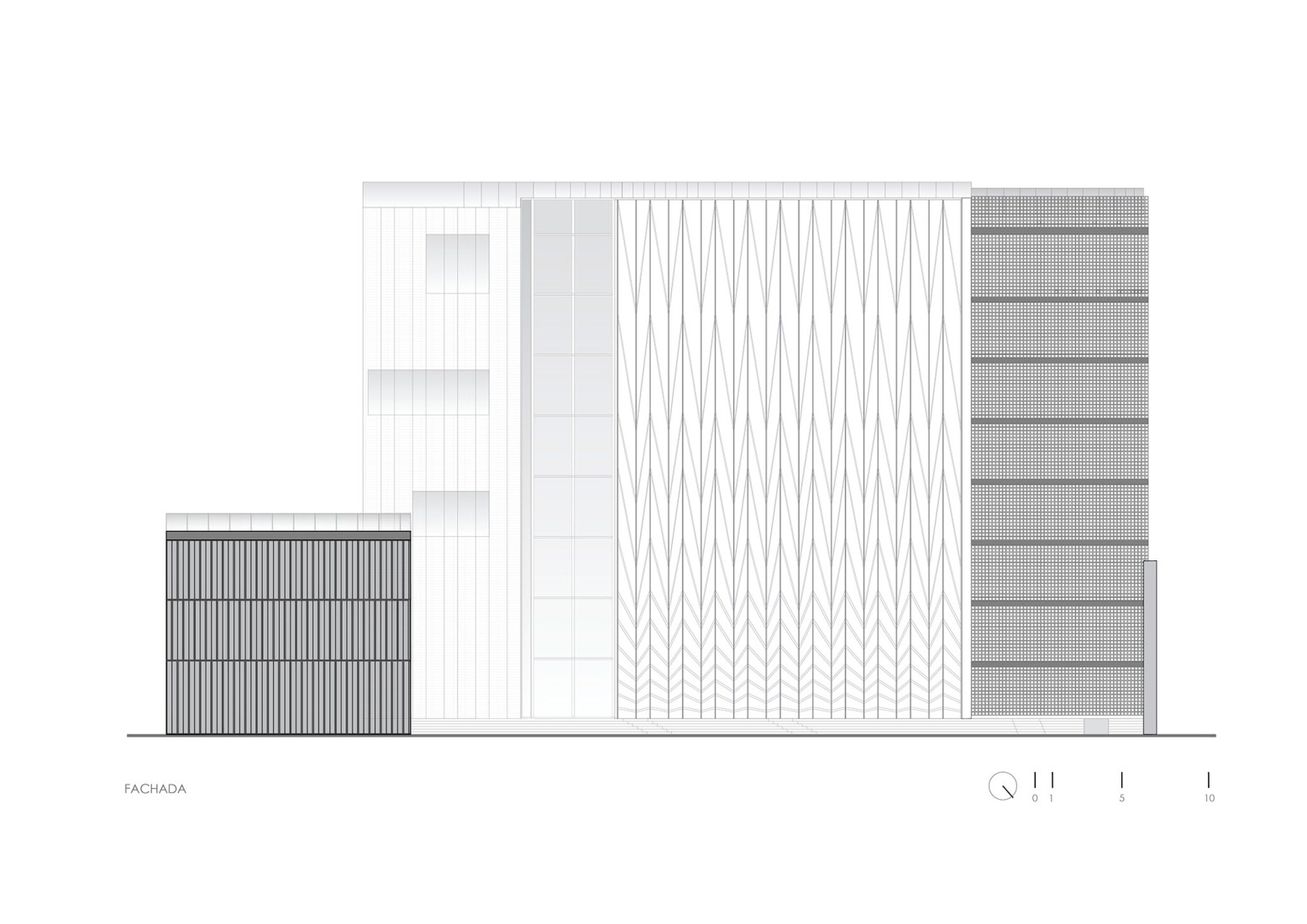 Elevation. UAD Alamedas Tower by Jonathan Corral Arquitectos.