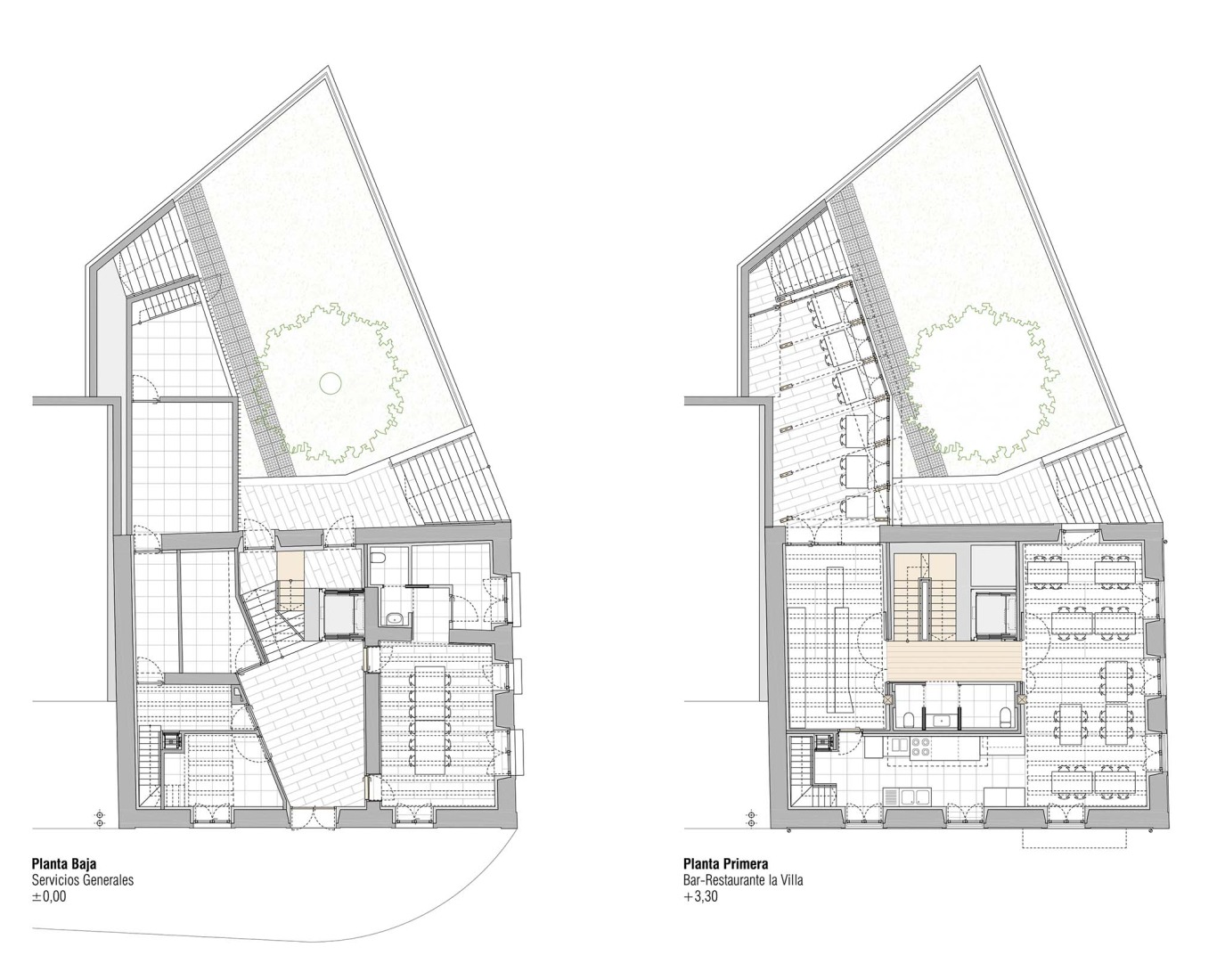 Planos de planta. Edificio Elizatea por RUE arquitectos.
