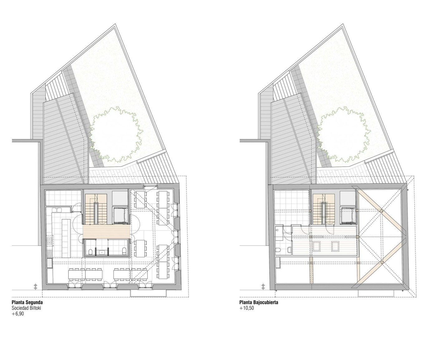 Planos de planta. Edificio Elizatea por RUE arquitectos.