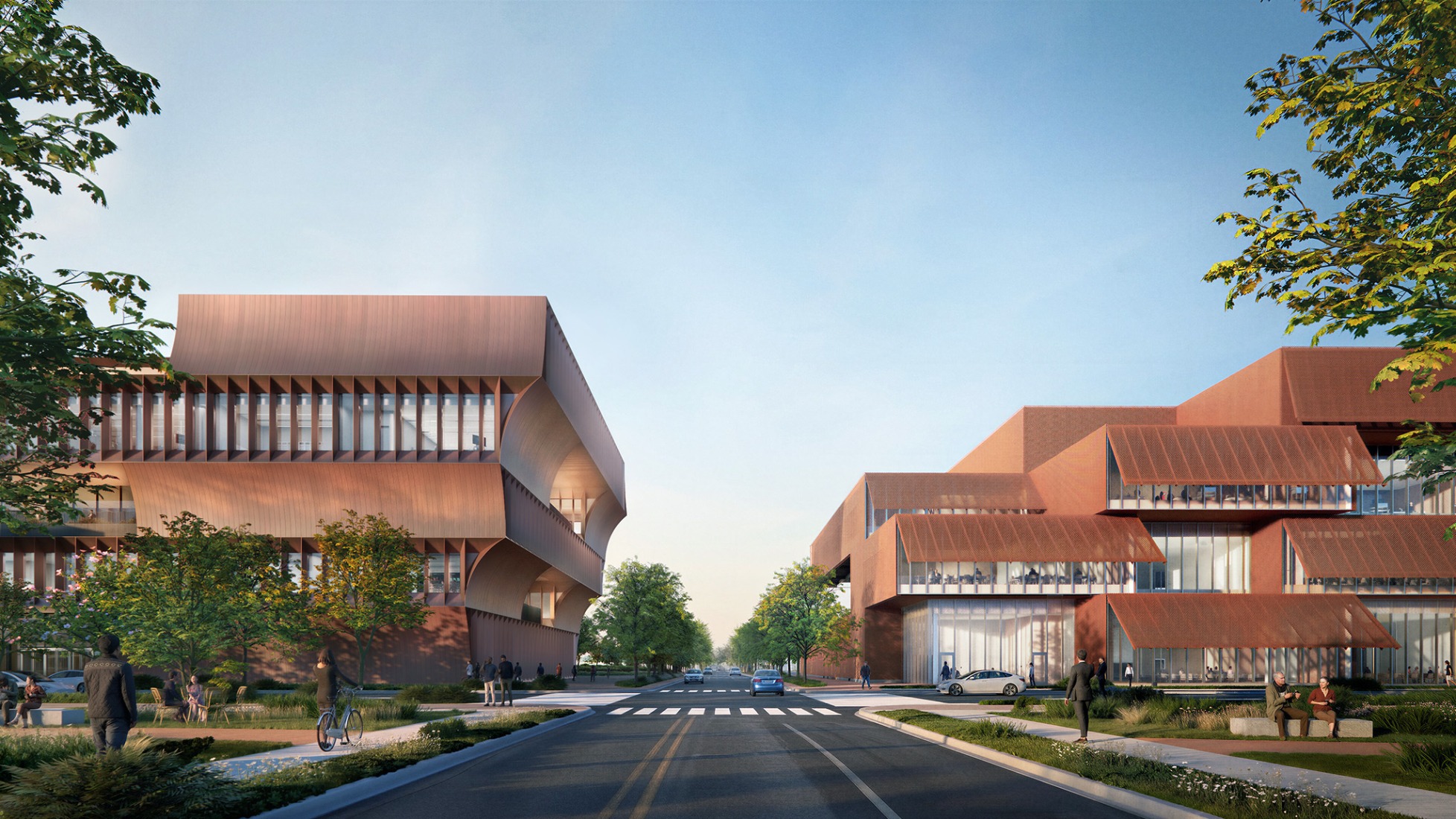 Quilt of Parks. Bentonville Institute of Technology by BIG-Bjarke Ingels Group. Rendering courtesy of BIG-Bjarke Ingels Group.