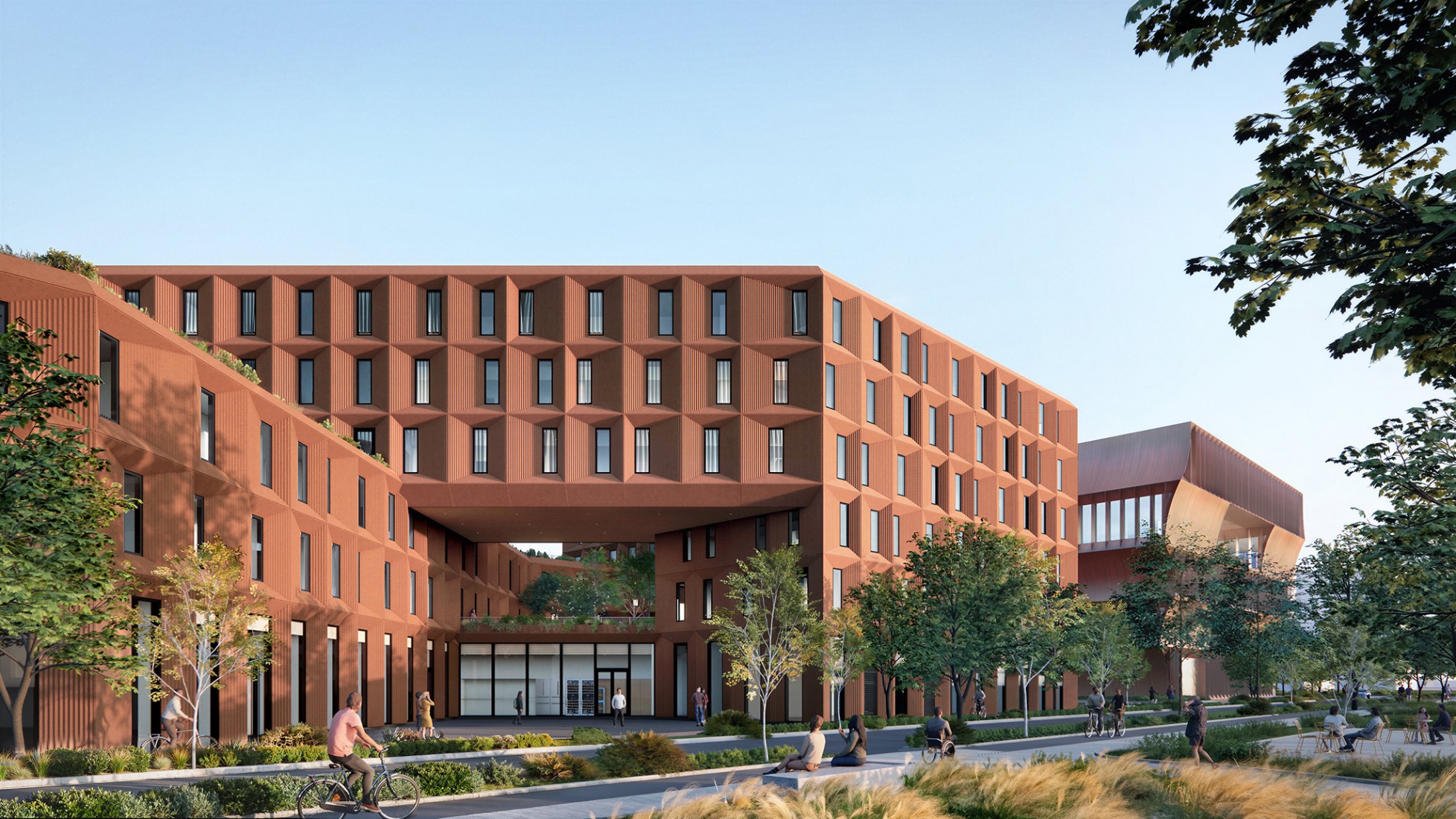 The Orchard. Bentonville Institute of Technology by BIG-Bjarke Ingels Group. Rendering courtesy of BIG-Bjarke Ingels Group.
