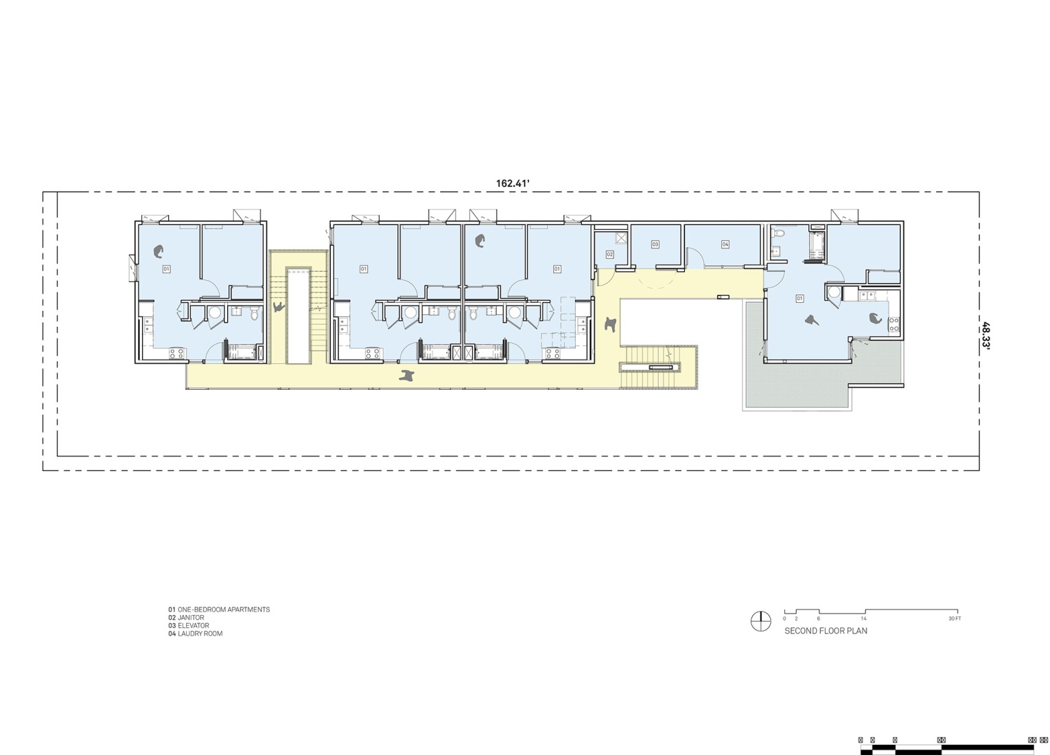 Second floor plan. Berkeley Station by Brooks + Scarpa.