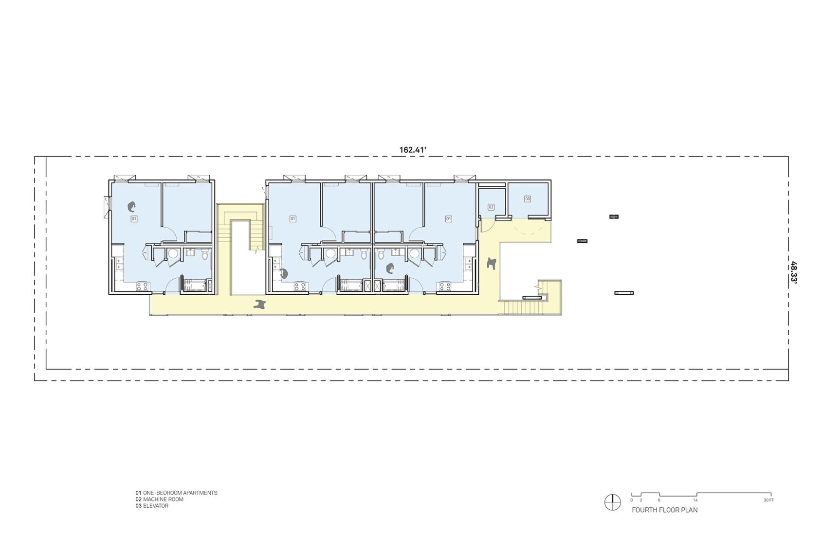 Fourth floor plan. Berkeley Station by Brooks + Scarpa.