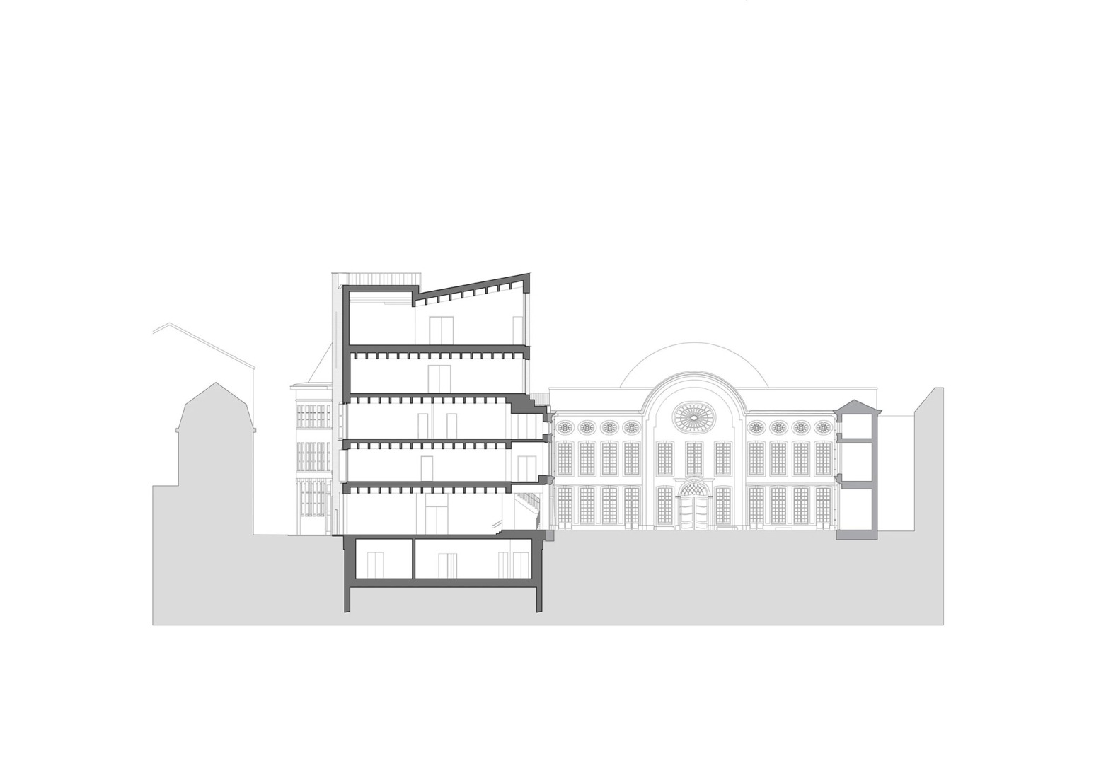 Sección. El Design Museum Gent por Carmody Groarke y ATAMA.