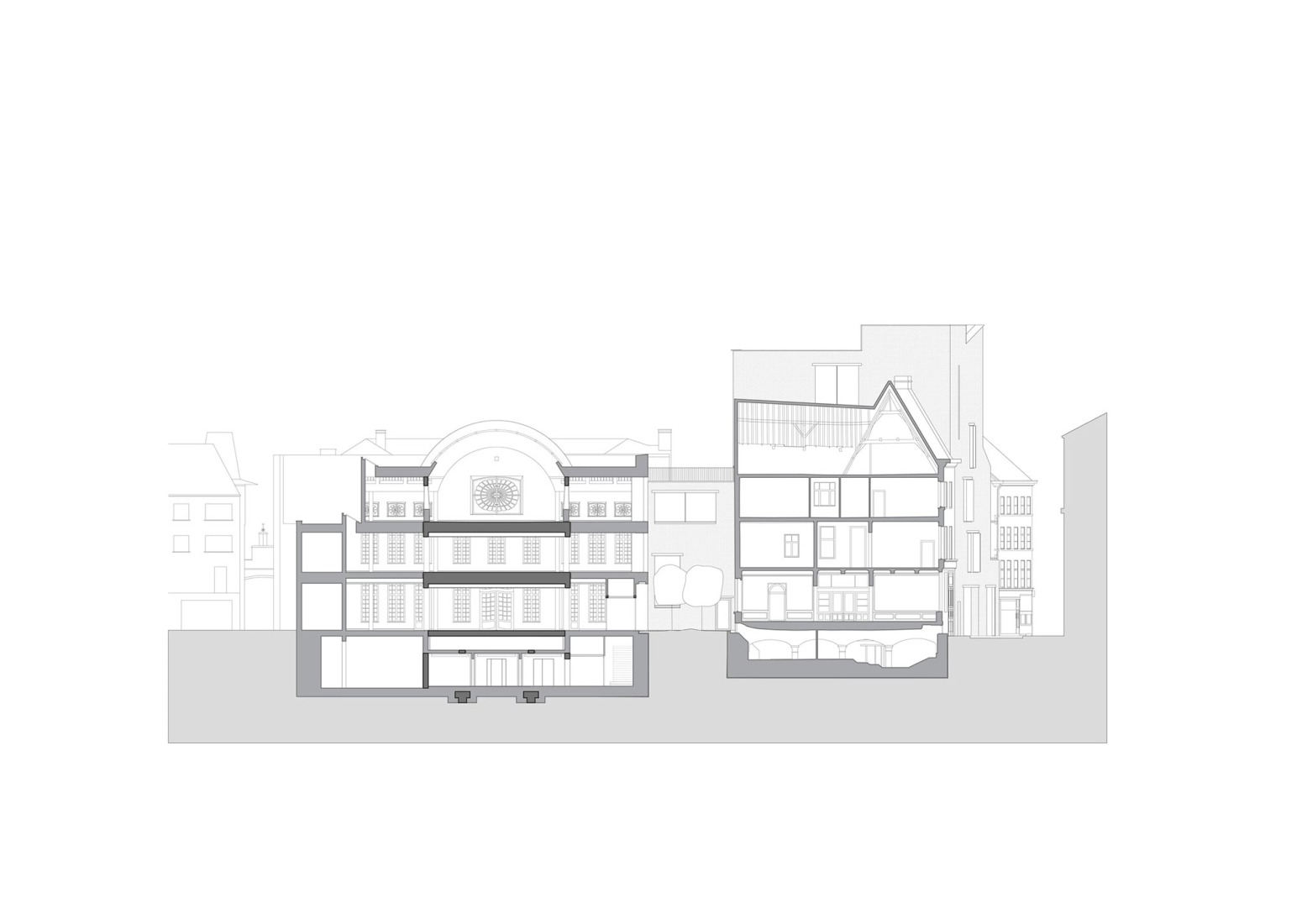 Sección. El Design Museum Gent por Carmody Groarke y ATAMA.