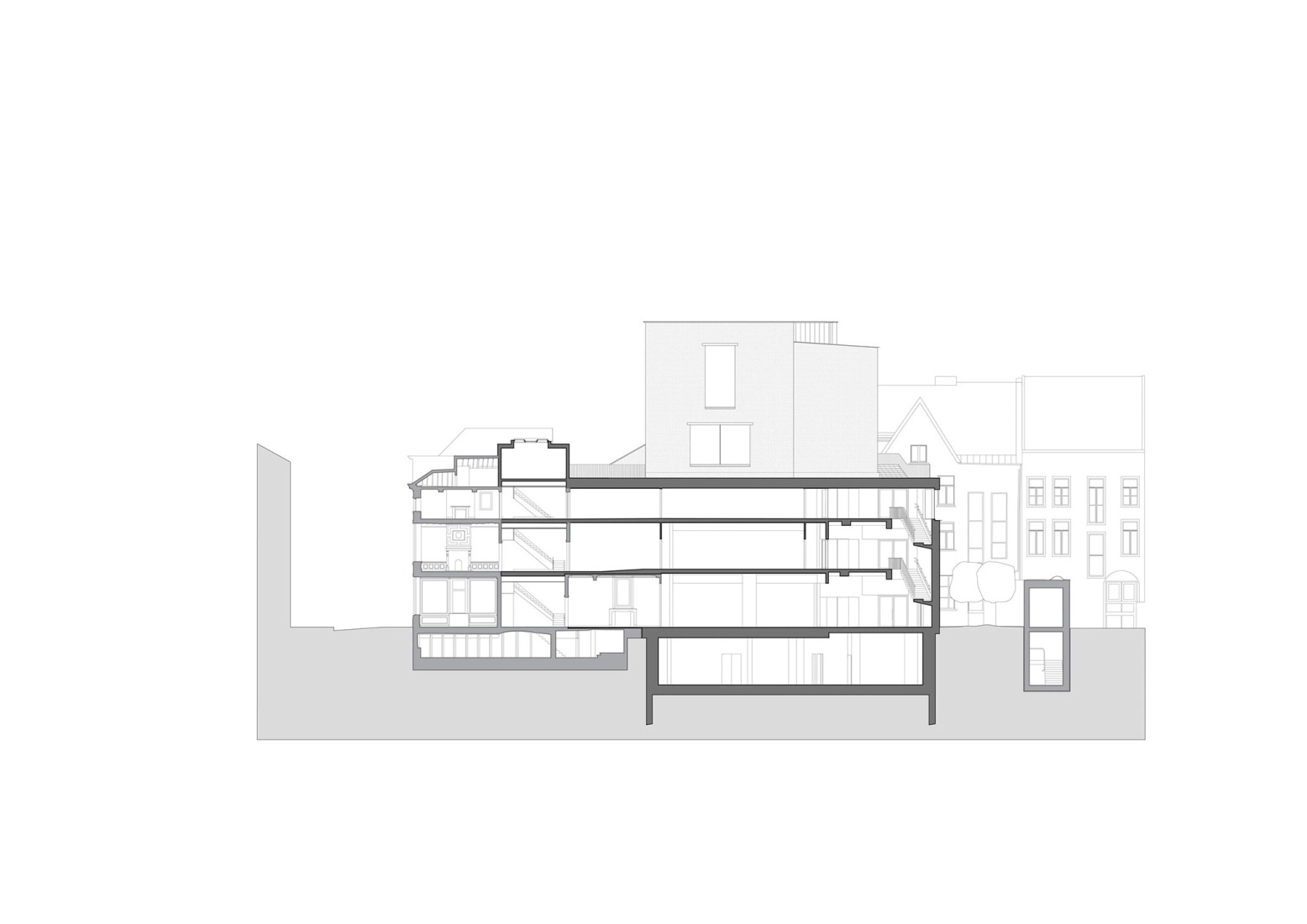 Sección. El Design Museum Gent por Carmody Groarke y ATAMA.