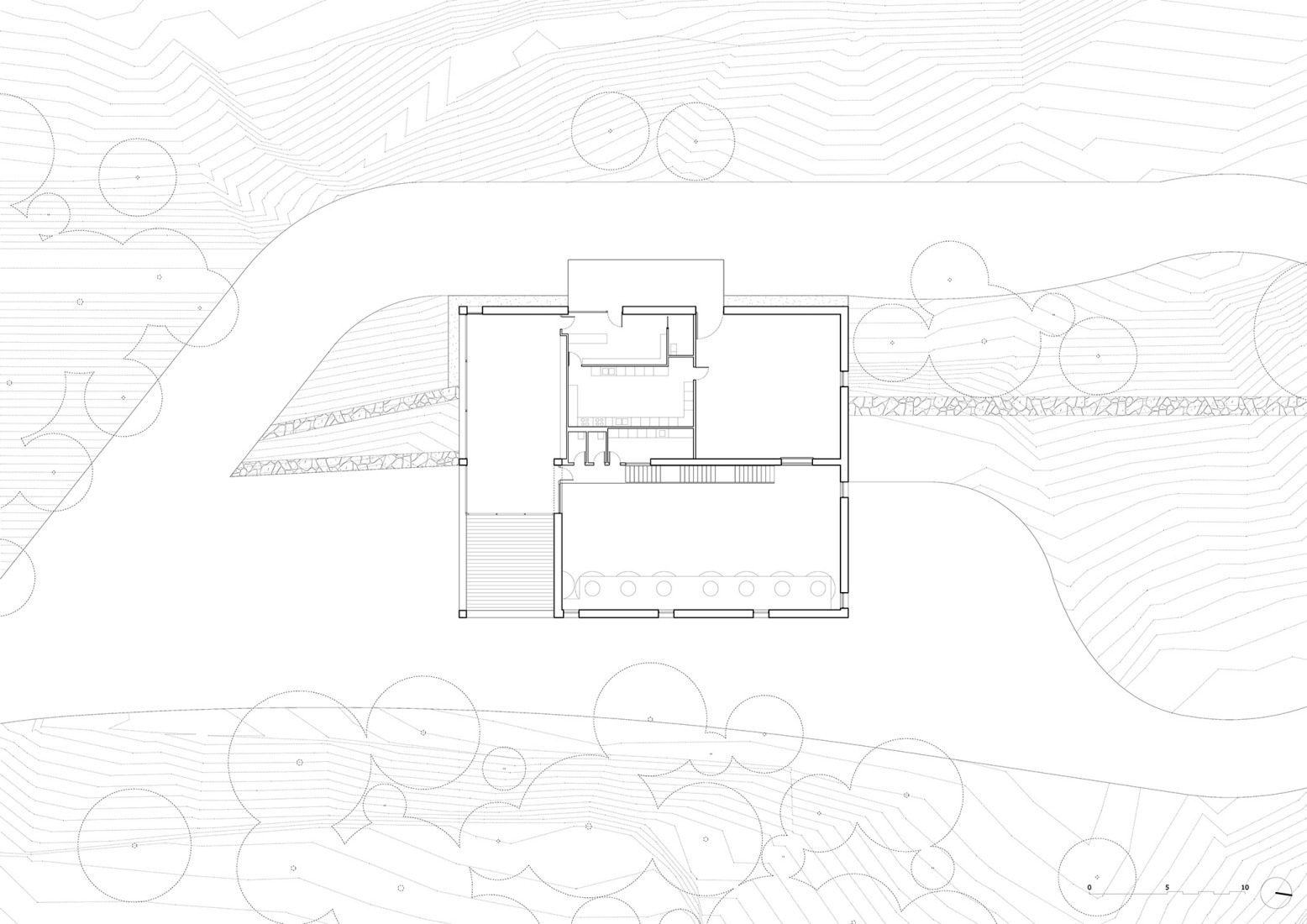 First floor plan. Bodega Novos by García Floquet arquitectos.