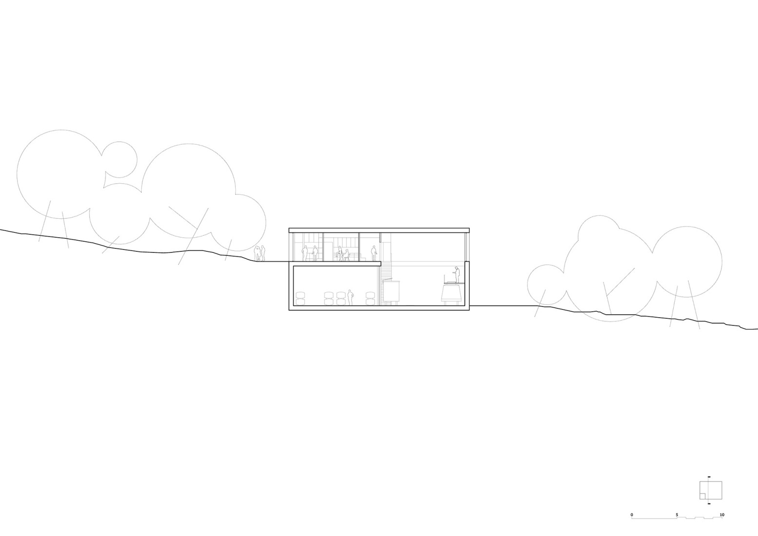 Section. Bodega Novos by García Floquet arquitectos.