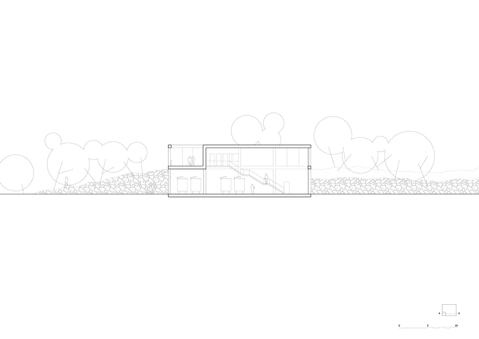 Section. Bodega Novos by García Floquet arquitectos.