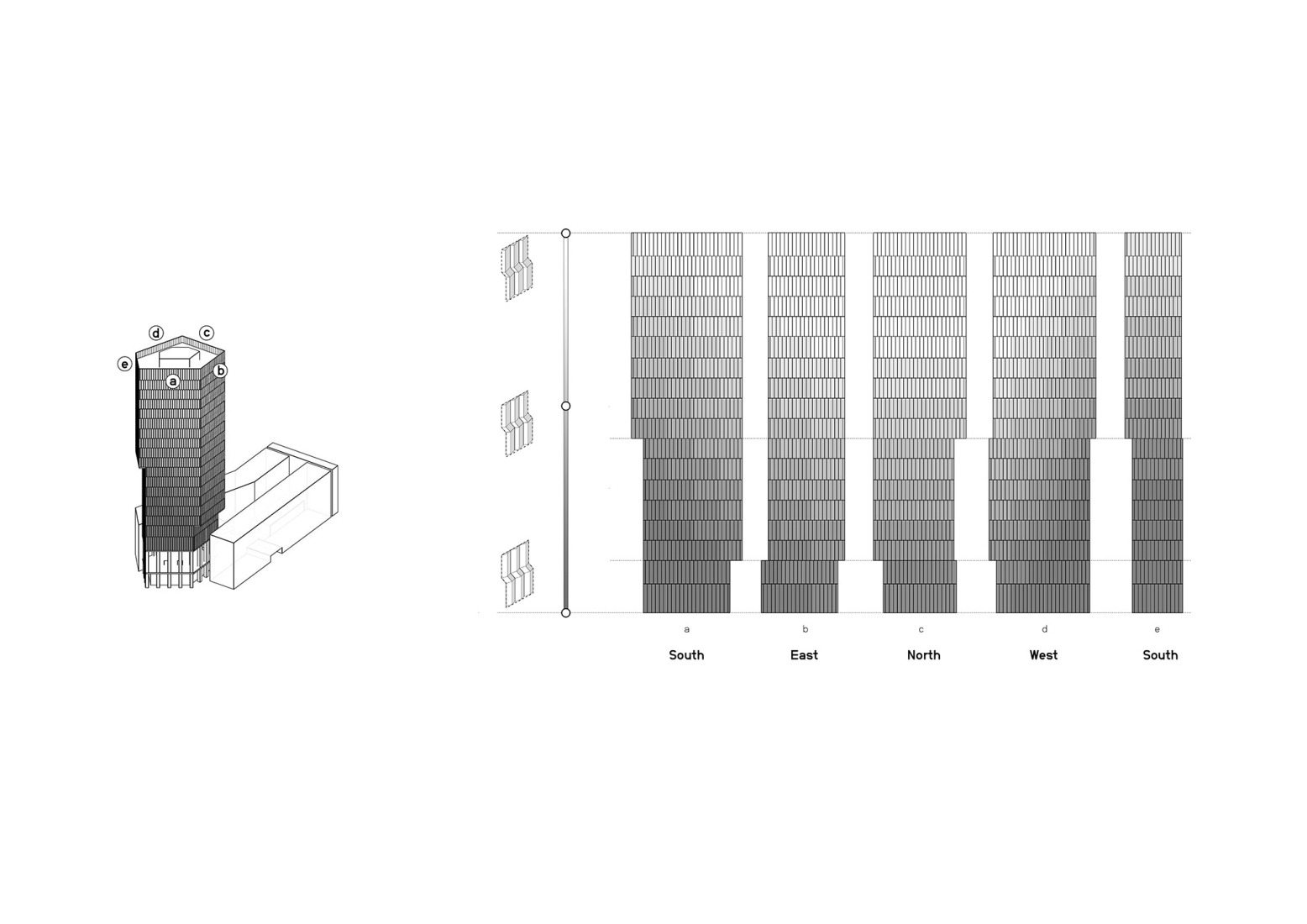 Facade diagram. Kingdee Cloud Tower by HENN.