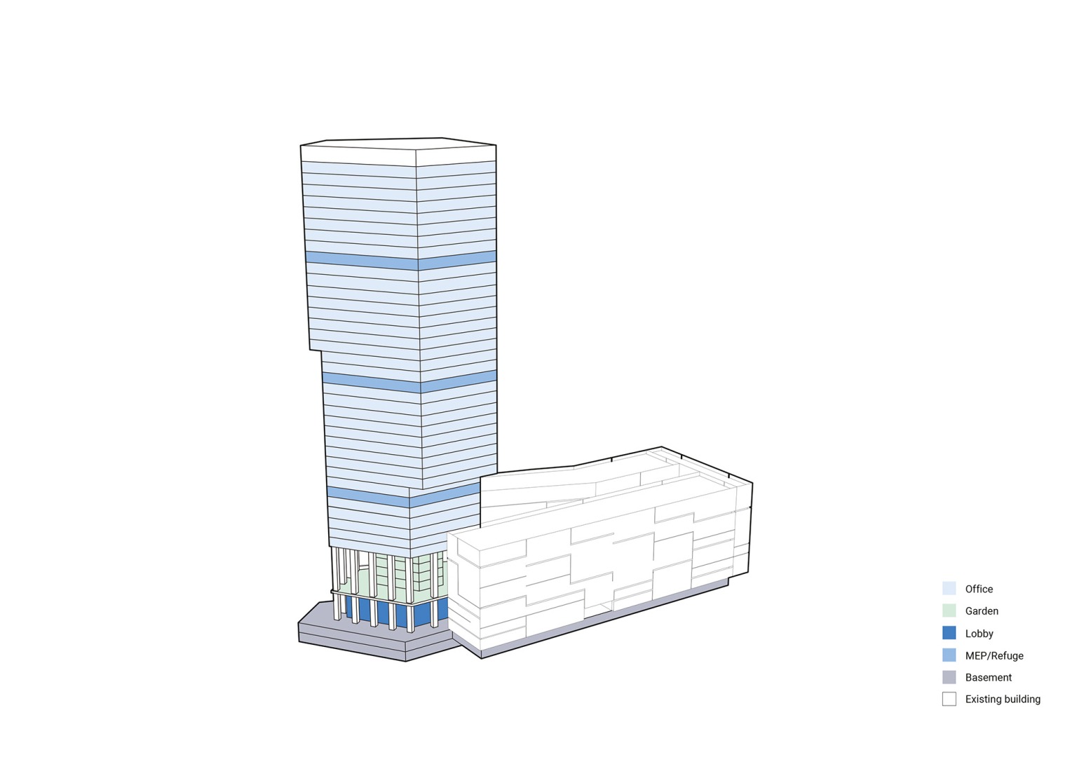 Program diagram. Kingdee Cloud Tower by HENN.