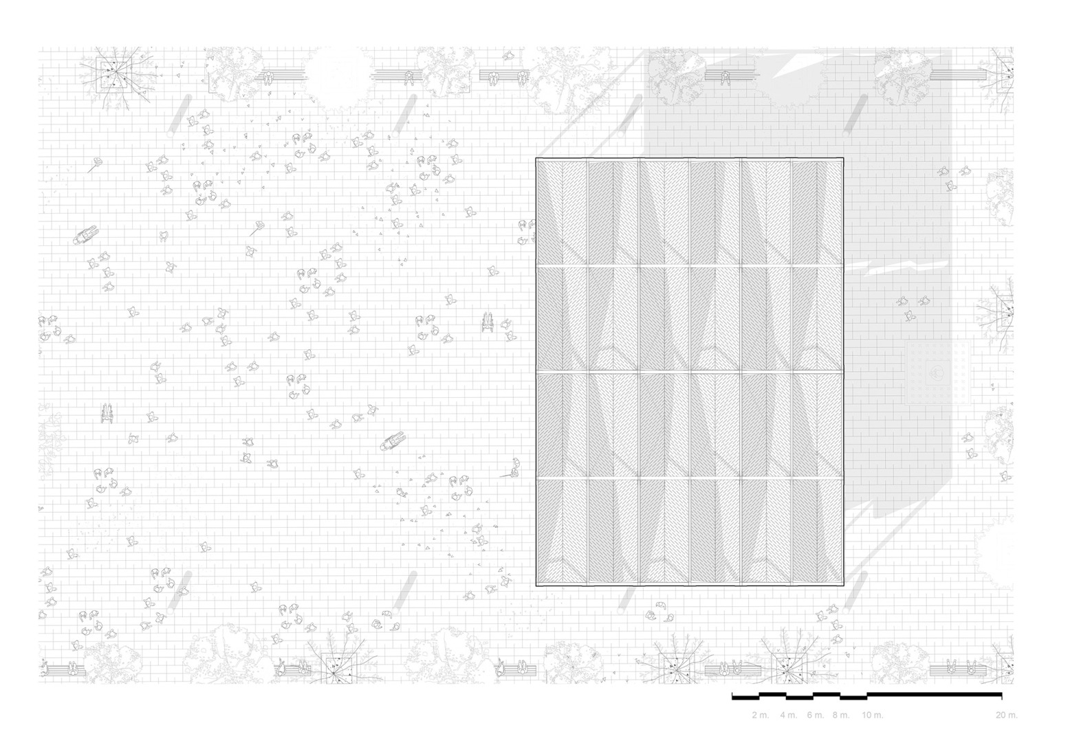 Plano de planta. Entoldado provisional por Óscar Miguel Ares.