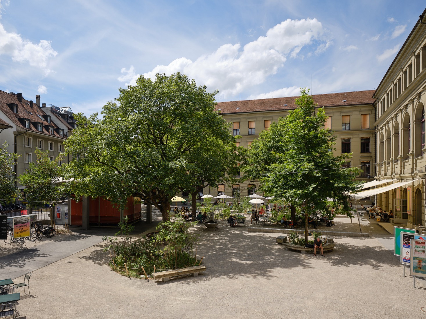 Redevelopment of the PROGR Courtyard in Berne, Switzerland by Salewski Nater Kretz, Miriam Sturzenegger and bbz landschaftsarchitekten. Photograph by David Aebi.