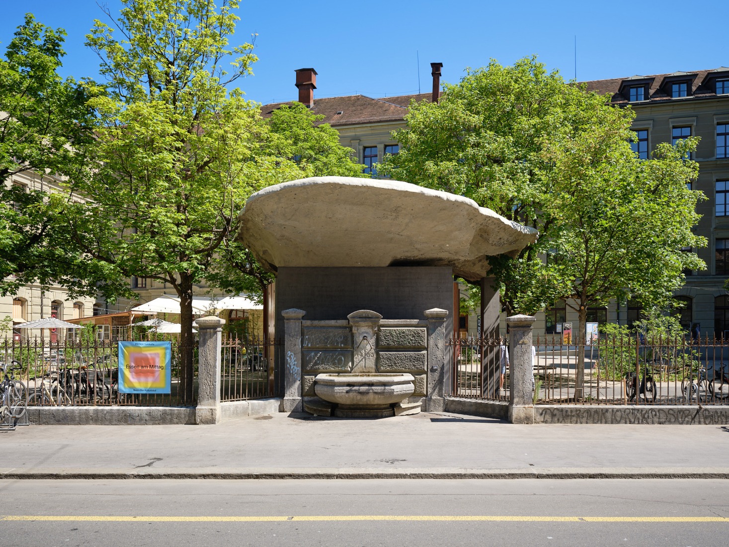 Redevelopment of the PROGR Courtyard in Berne, Switzerland by Salewski Nater Kretz, Miriam Sturzenegger and bbz landschaftsarchitekten. Photograph by David Aebi.