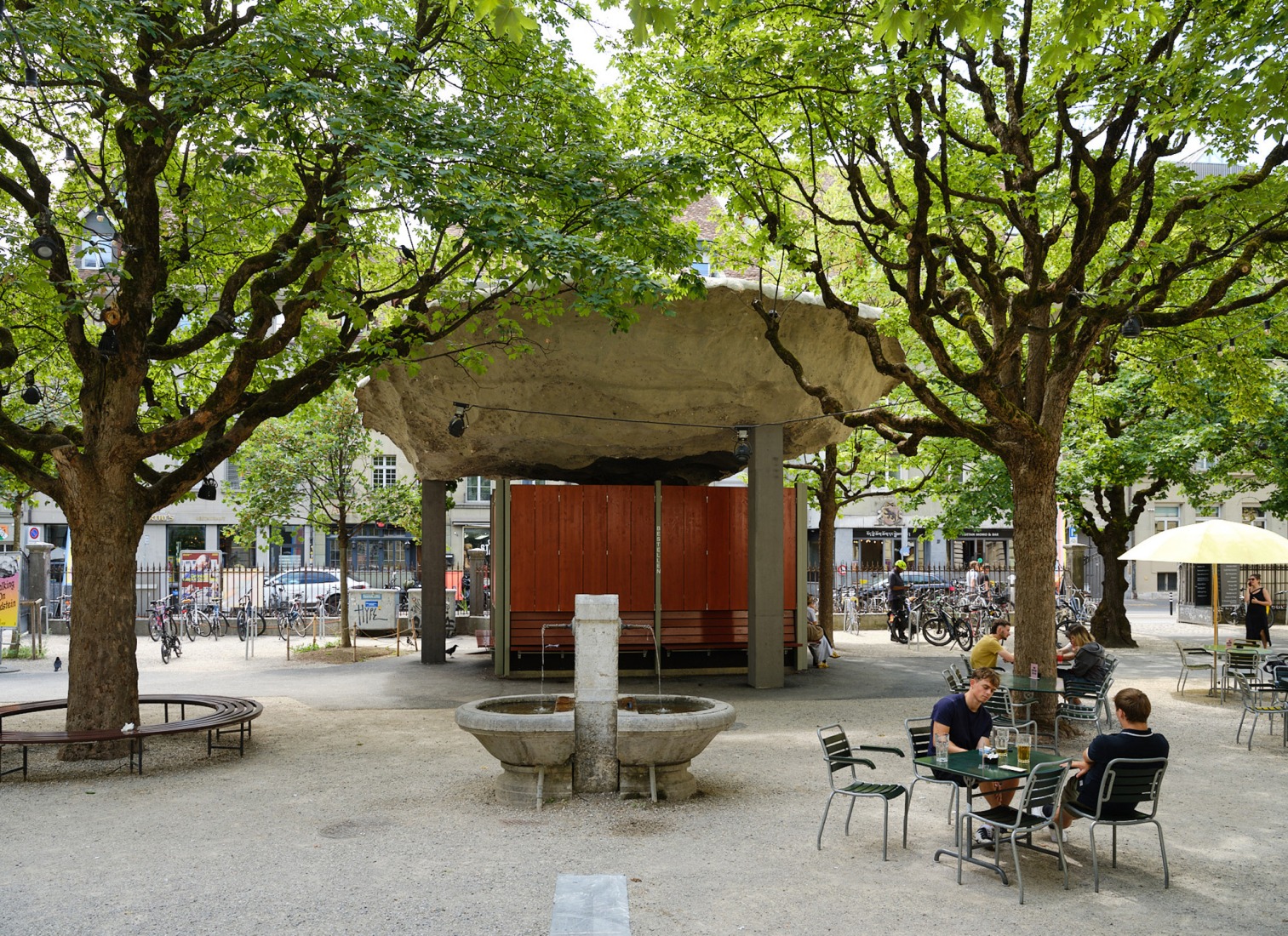 Redevelopment of the PROGR Courtyard in Berne, Switzerland by Salewski Nater Kretz, Miriam Sturzenegger and bbz landschaftsarchitekten. Photograph by David Aebi.