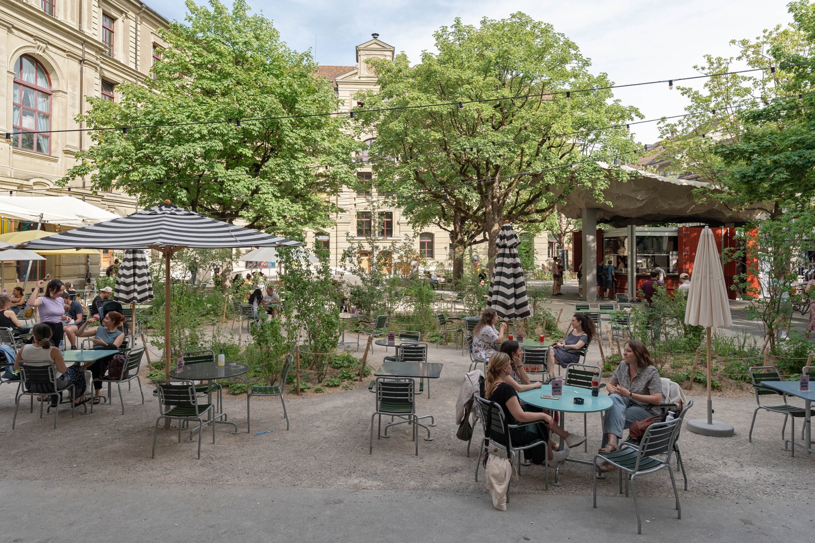 Redevelopment of the PROGR Courtyard in Berne, Switzerland by Salewski Nater Kretz, Miriam Sturzenegger  and bbz landschaftsarchitekten. Photograph by Daniela Valentini.