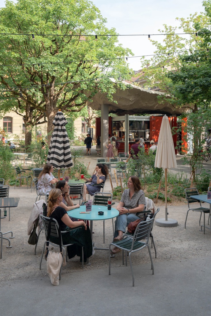 Redevelopment of the PROGR Courtyard in Berne, Switzerland by Salewski Nater Kretz, Miriam Sturzenegger  and bbz landschaftsarchitekten. Photograph by Daniela Valentini.