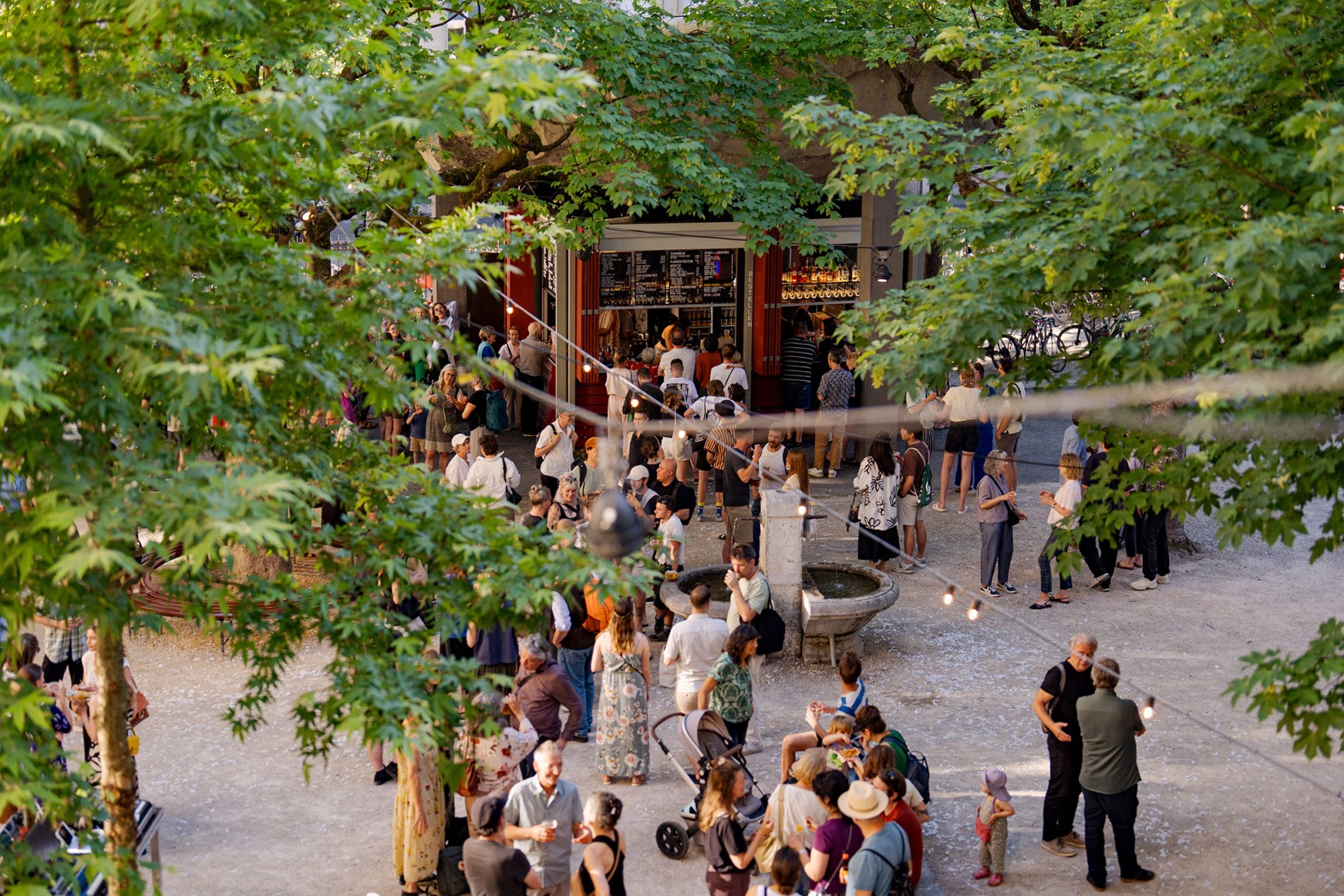 Redevelopment of the PROGR Courtyard in Berne, Switzerland by Salewski Nater Kretz, Miriam Sturzenegger  and bbz landschaftsarchitekten. Photograph by Jana Leu.
