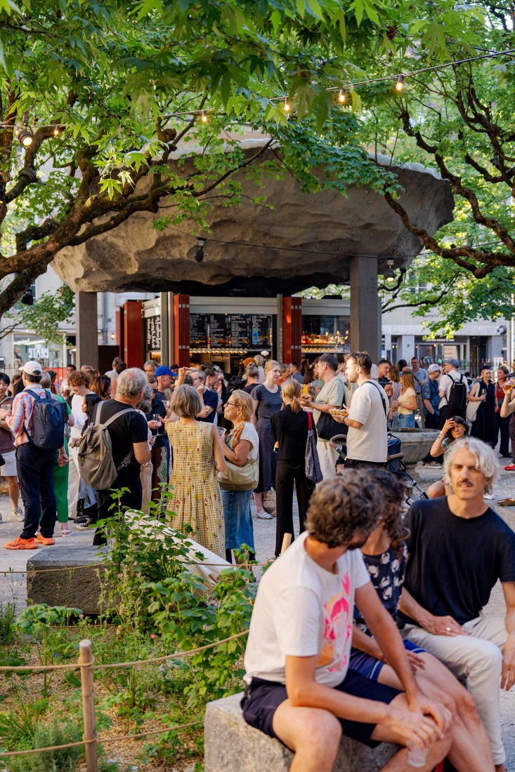 Redevelopment of the PROGR Courtyard in Berne, Switzerland by Salewski Nater Kretz, Miriam Sturzenegger  and bbz landschaftsarchitekten. Photograph by Jana Leu.