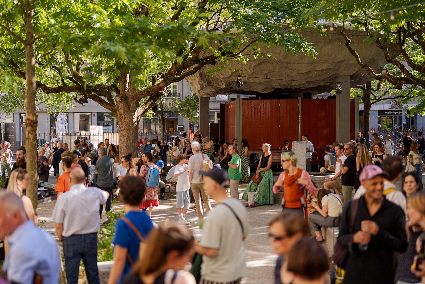 Redevelopment of the PROGR Courtyard in Berne, Switzerland by Salewski Nater Kretz, Miriam Sturzenegger  and bbz landschaftsarchitekten. Photograph by Jana Leu.