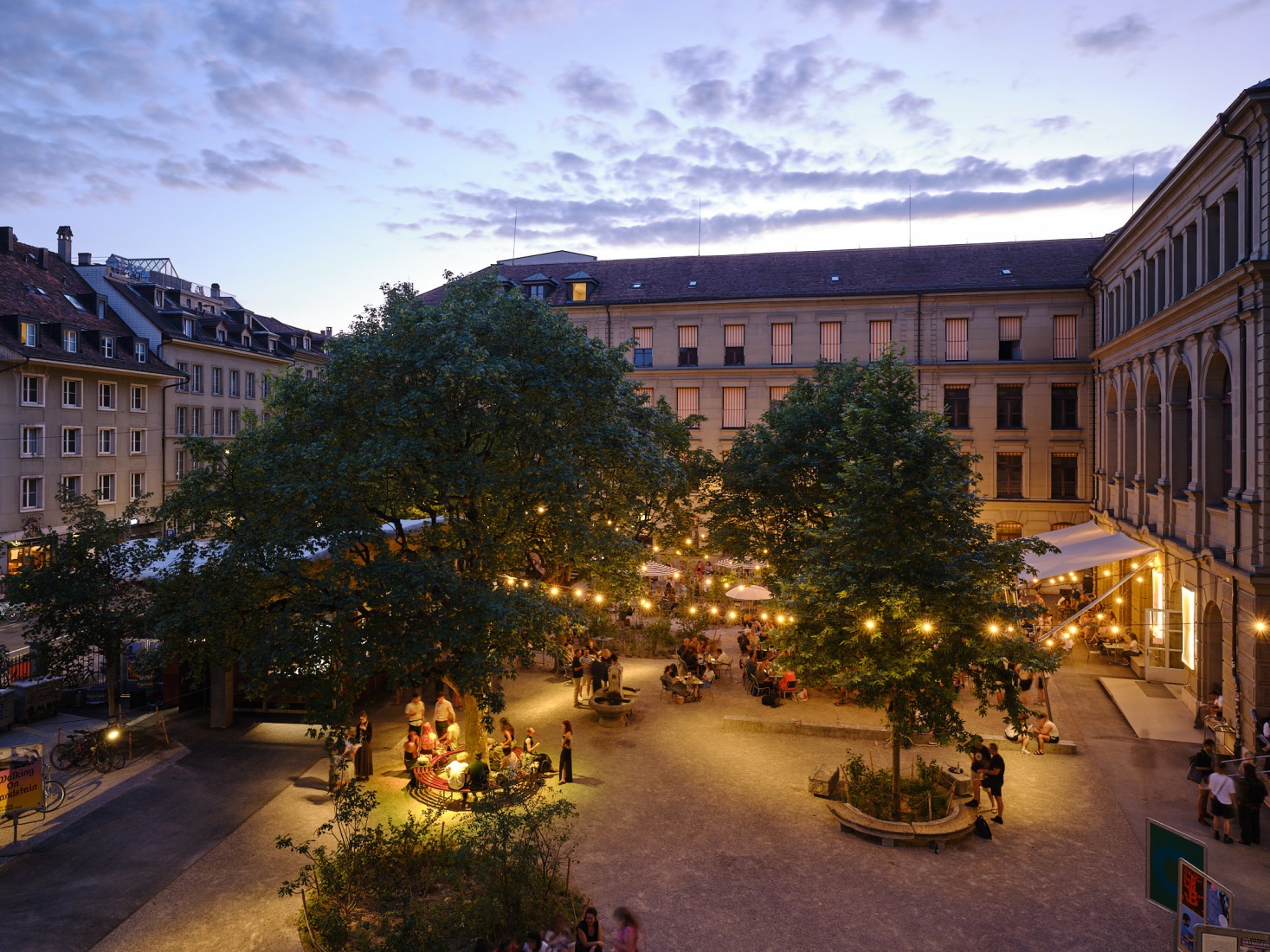 Redevelopment of the PROGR Courtyard in Berne, Switzerland by Salewski Nater Kretz, Miriam Sturzenegger and bbz landschaftsarchitekten. Photograph by David Aebi.