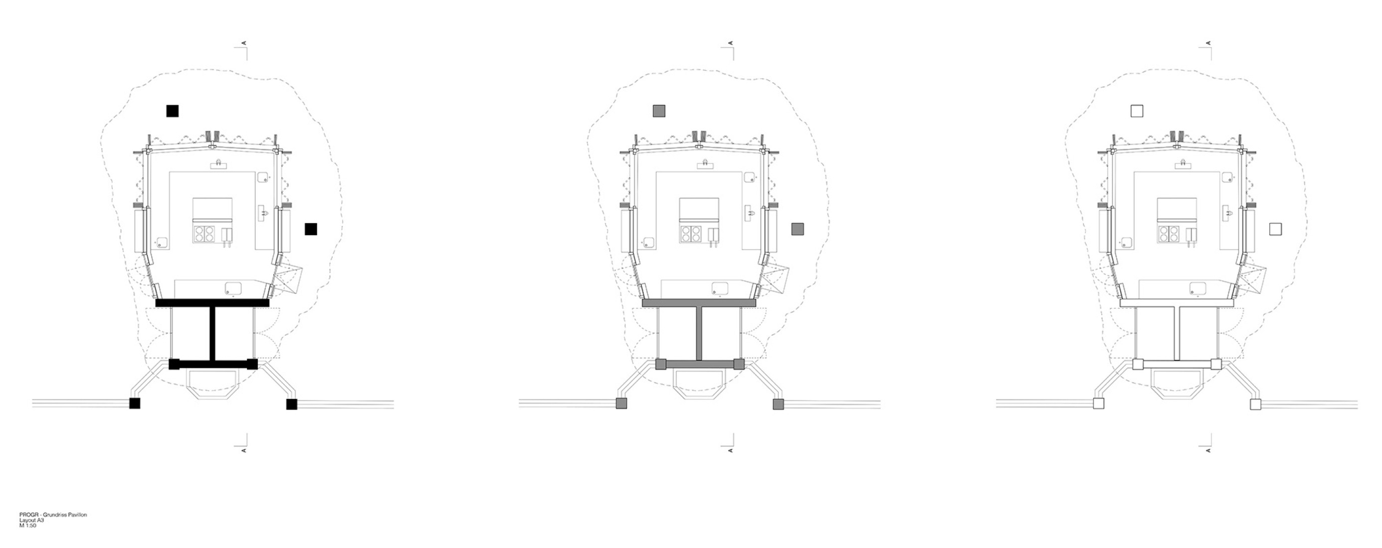 Ground floor plan. Redevelopment of the PROGR Courtyard in Berne, Switzerland by Salewski Nater Kretz, Miriam Sturzenegger  and bbz landschaftsarchitekten.