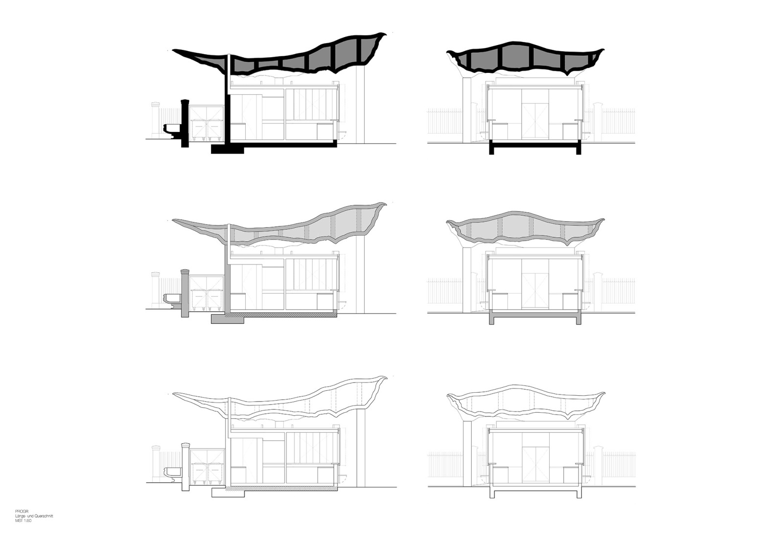 Sections. Redevelopment of the PROGR Courtyard in Berne, Switzerland by Salewski Nater Kretz, Miriam Sturzenegger  and bbz landschaftsarchitekten.
