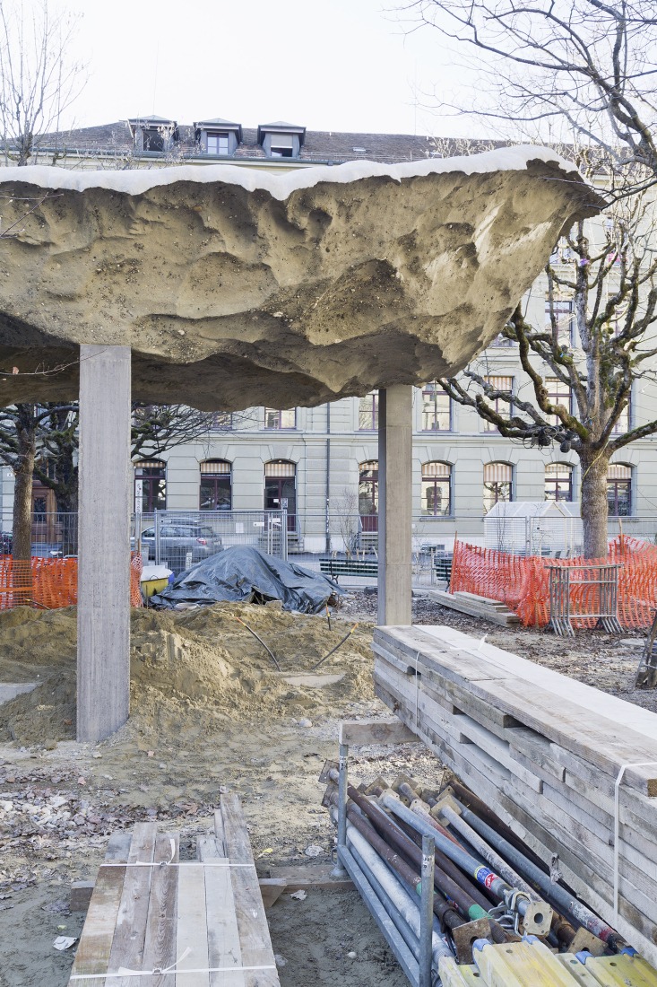 Production process for the roof structure. Redevelopment of the PROGR Courtyard in Berne, Switzerland by Salewski Nater Kretz, Miriam Sturzenegger  and bbz landschaftsarchitekten.