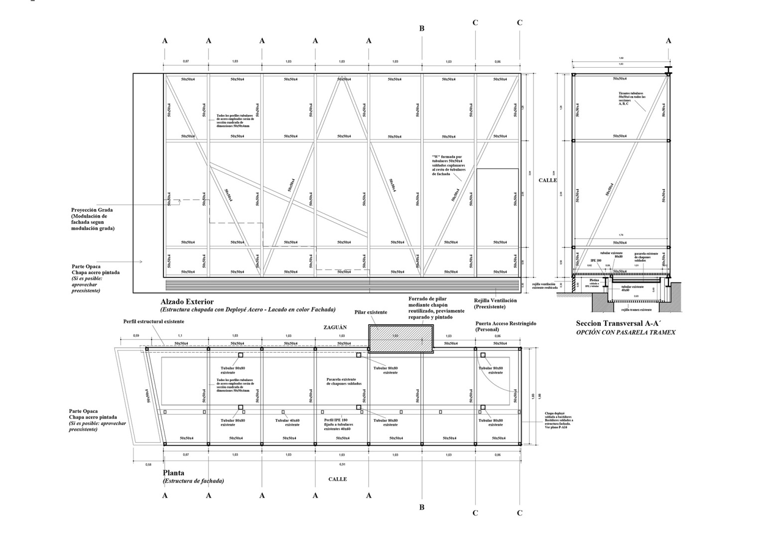 Planos de detalle. Correcciones Tipológicas: CA2M+ por Pedro Pitarch.