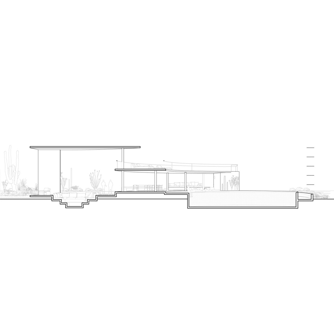 Section, common areas. Nereidas Homes by Studio Font.