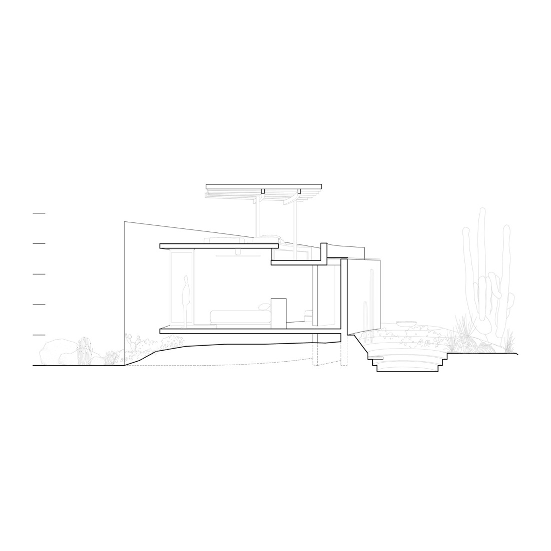 Section, room. Nereidas Homes by Studio Font.