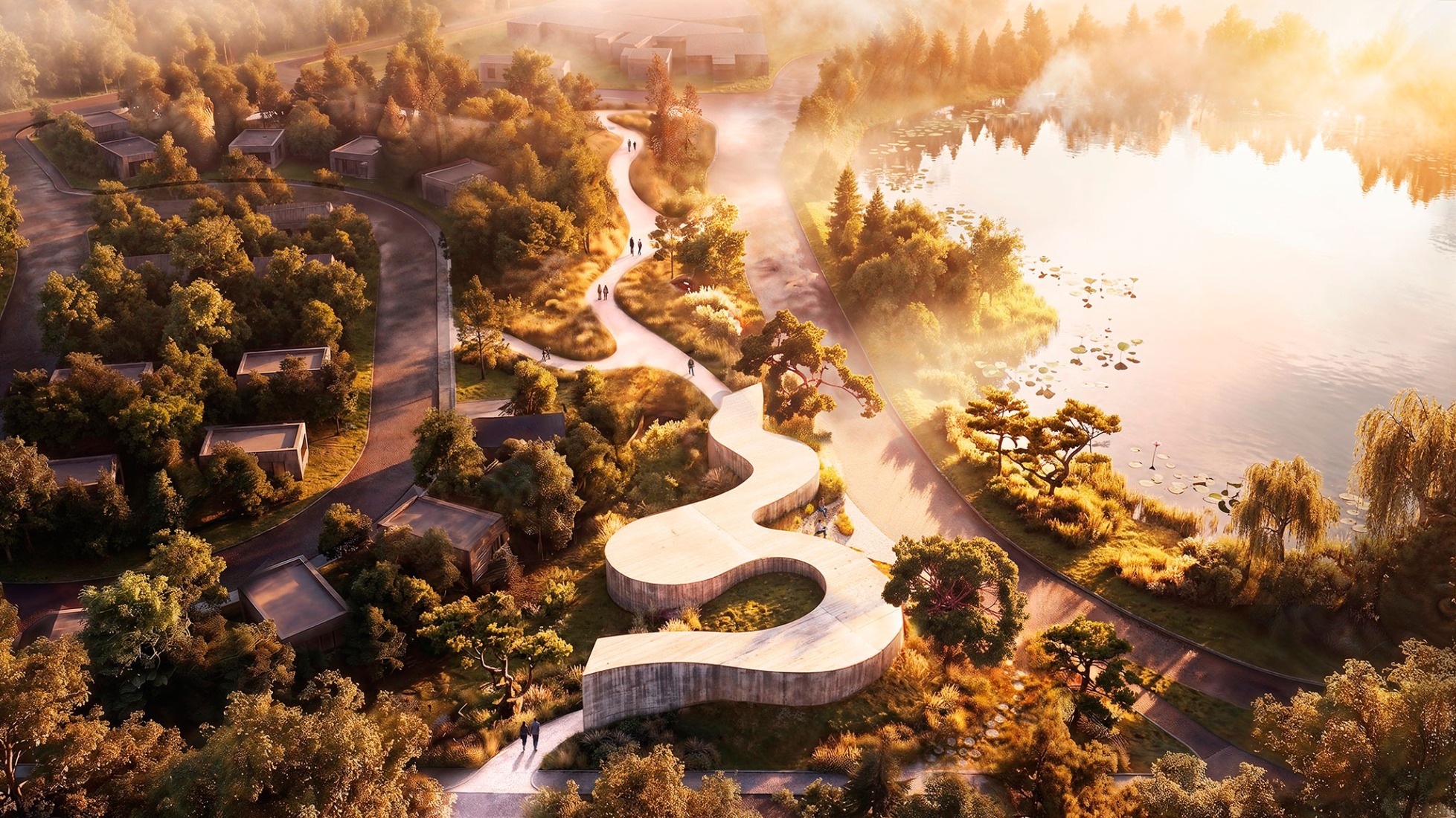 Render. Suseong Continuum by Ole Scheeren.