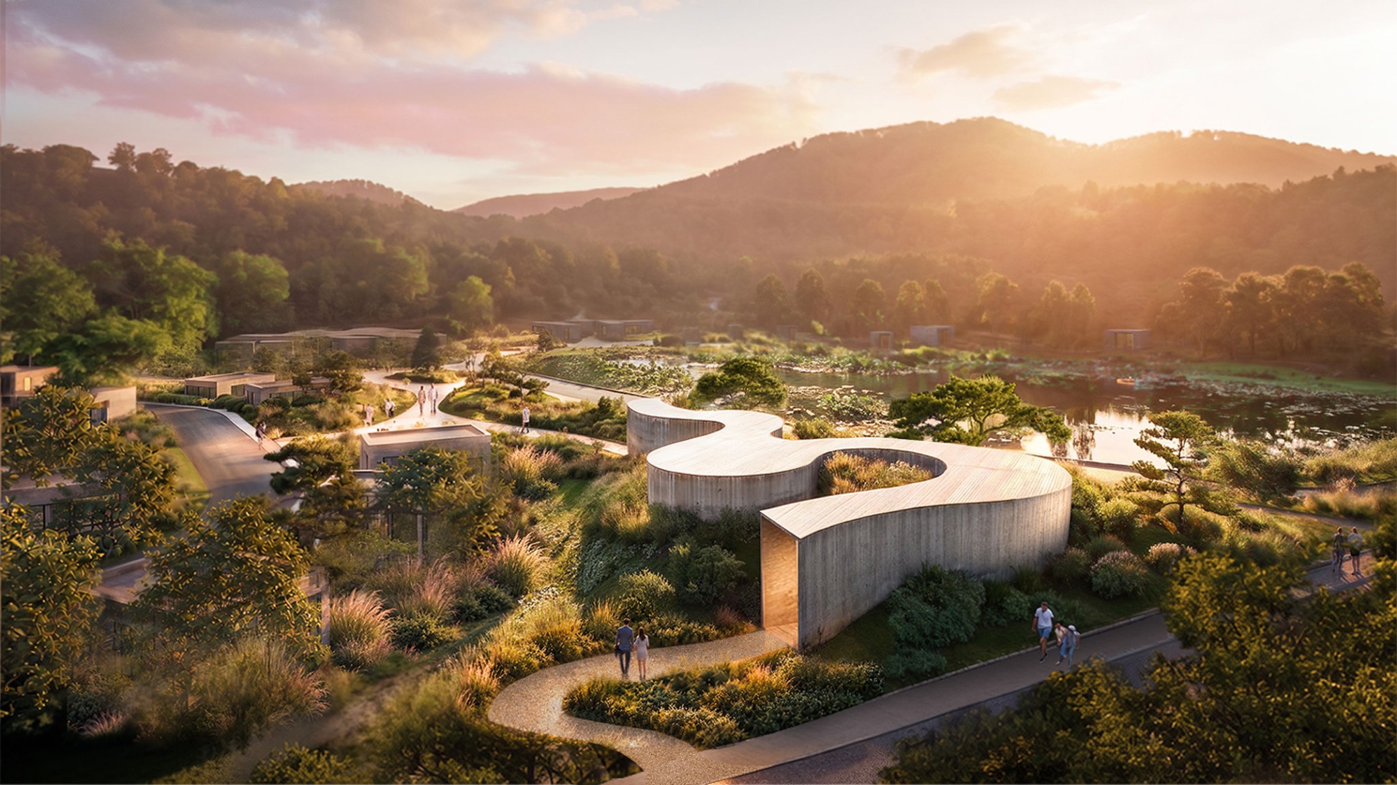 Render. Suseong Continuum by Ole Scheeren.
