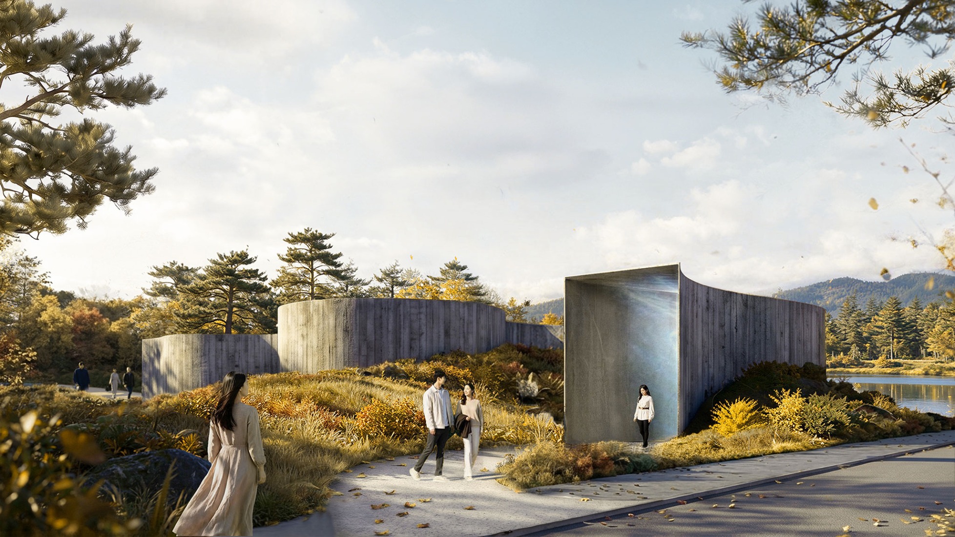 Render. Suseong Continuum by Ole Scheeren.