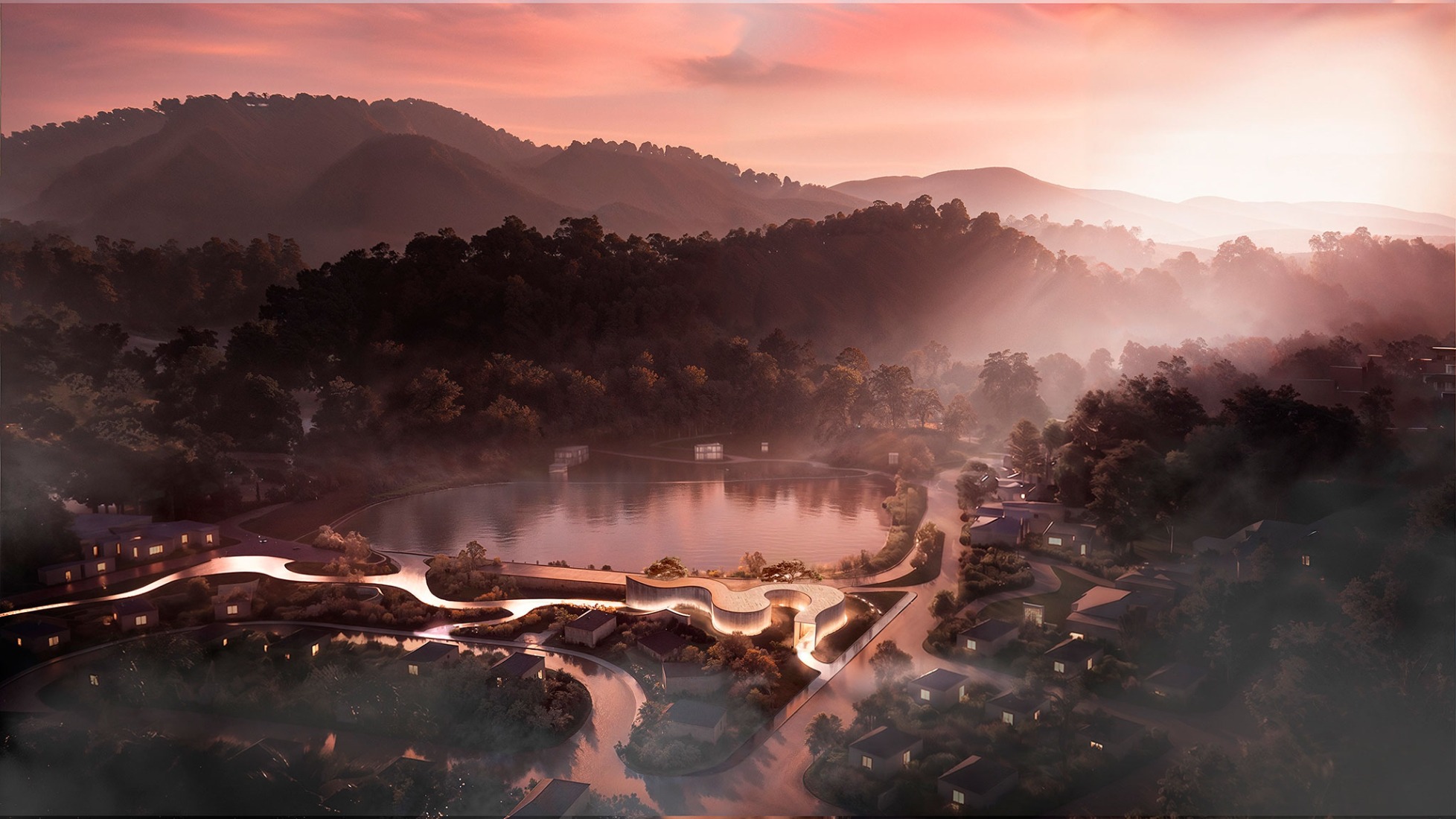 Render. Suseong Continuum by Ole Scheeren.