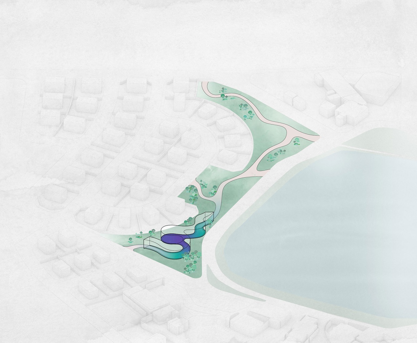 Site plan. Suseong Continuum by Ole Scheeren.