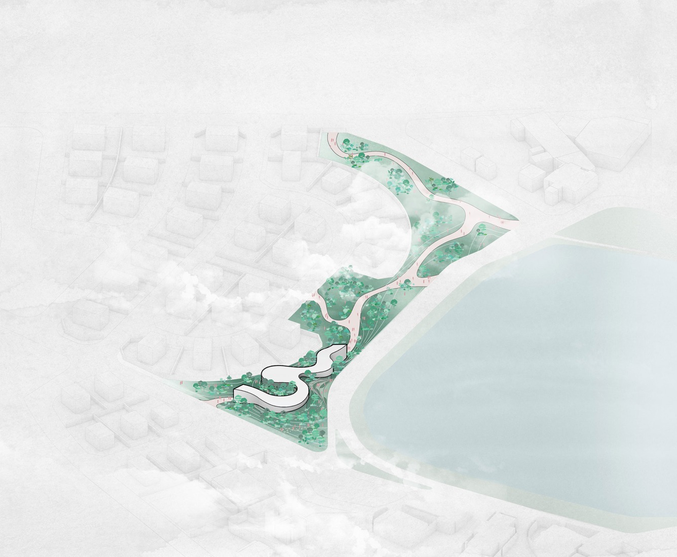 Site plan. Suseong Continuum by Ole Scheeren.