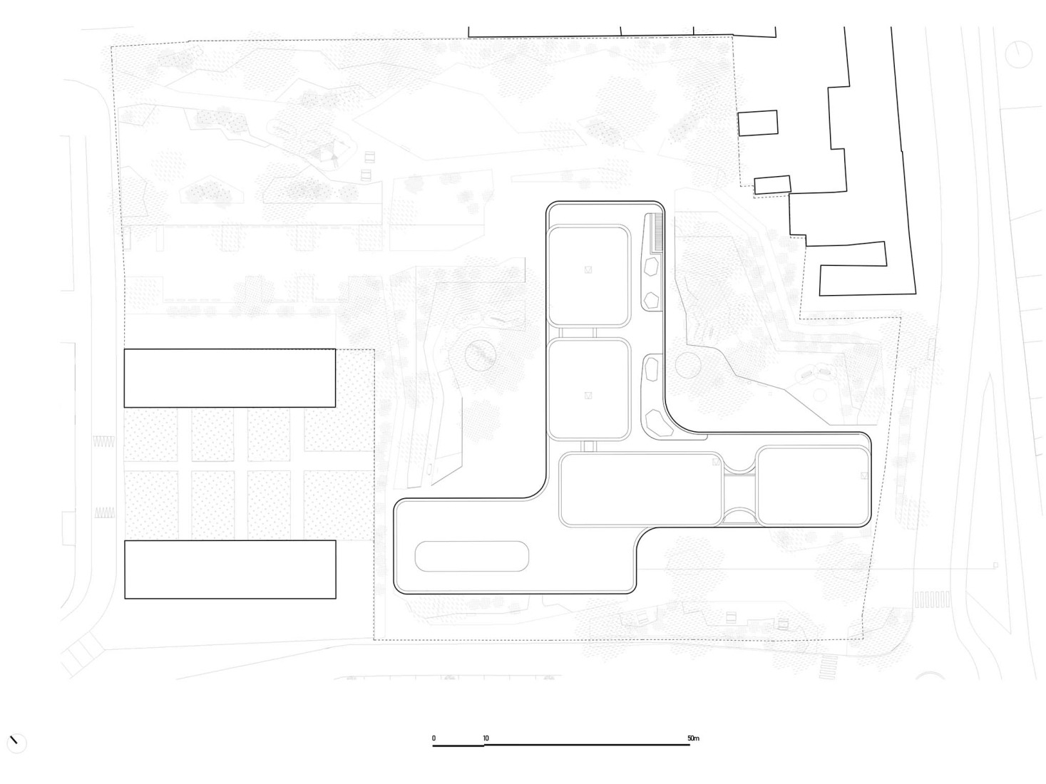 Site plan. School in Marly by Archi5 + Bureau Face B.