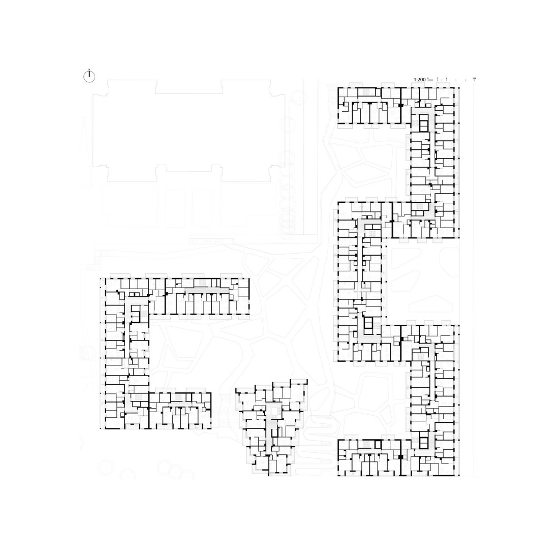 Plano de planta baja. Mokotów moderno por BBGK Architekci.