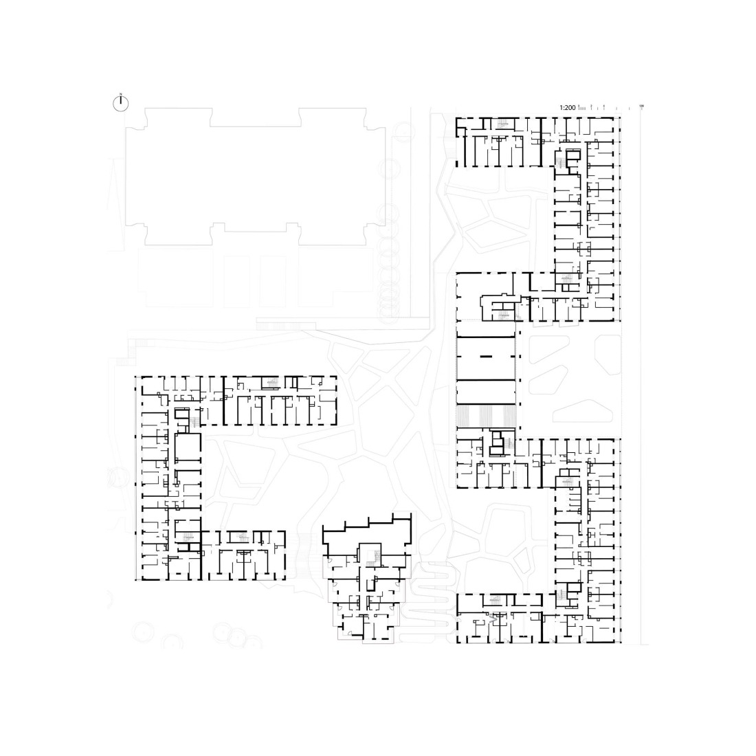 Plano de primera planta. Mokotów moderno por BBGK Architekci.